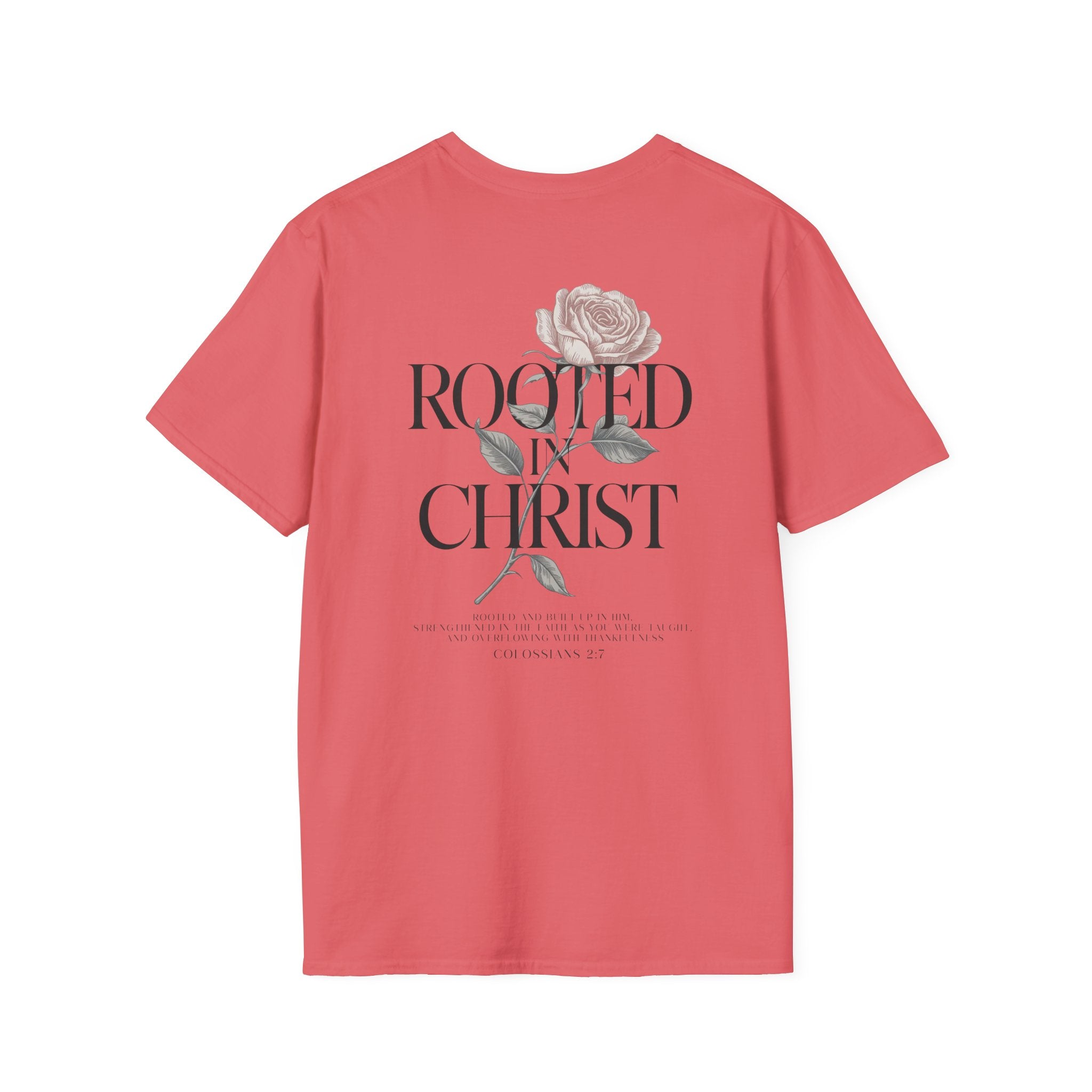 Rooted in Christ Floral T-Shirt — Christian Gift for Women Faith Graphic Tee