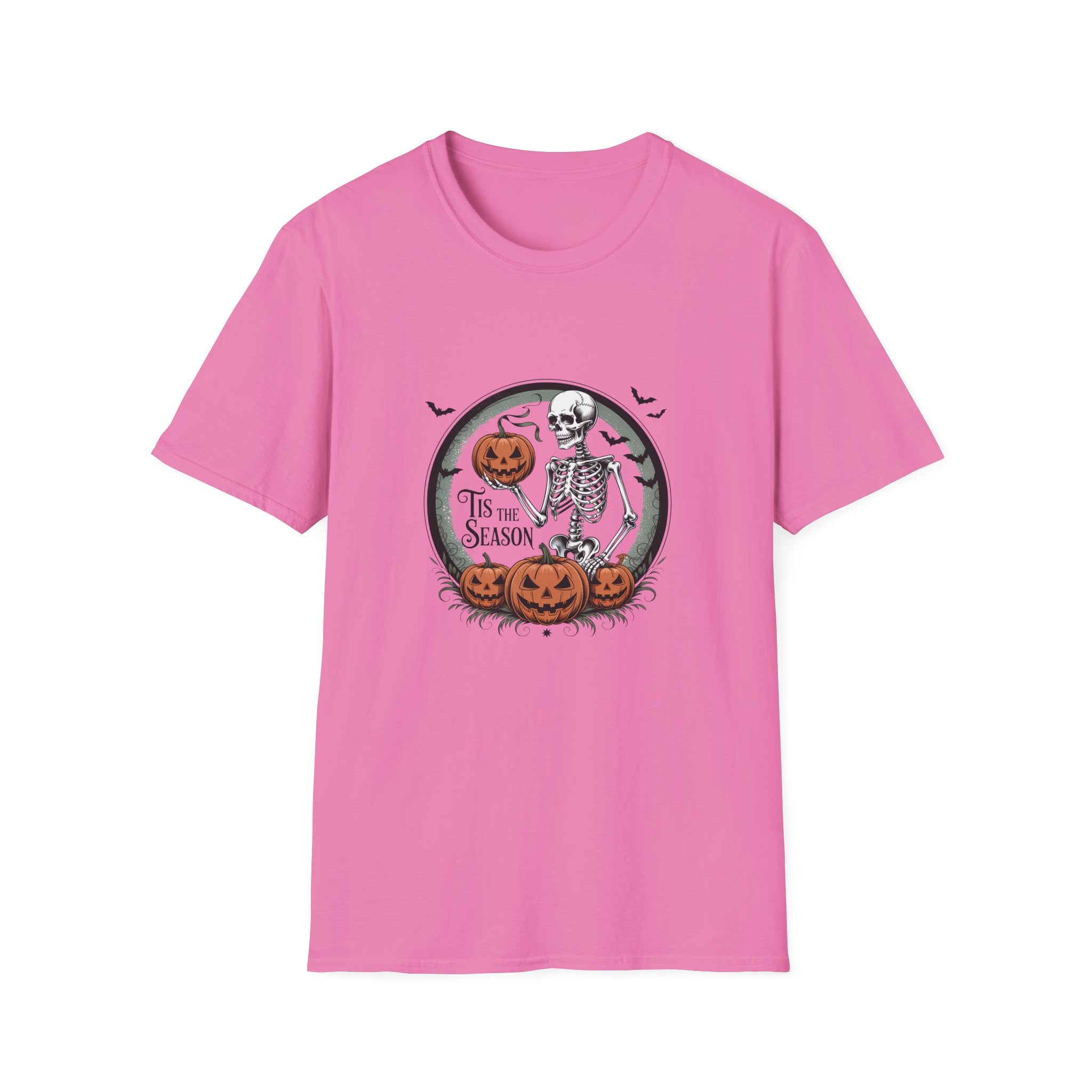 Tis the Season Skeleton Pumpkin T-Shirt — Funny Halloween Gift for Women Graphic Tee