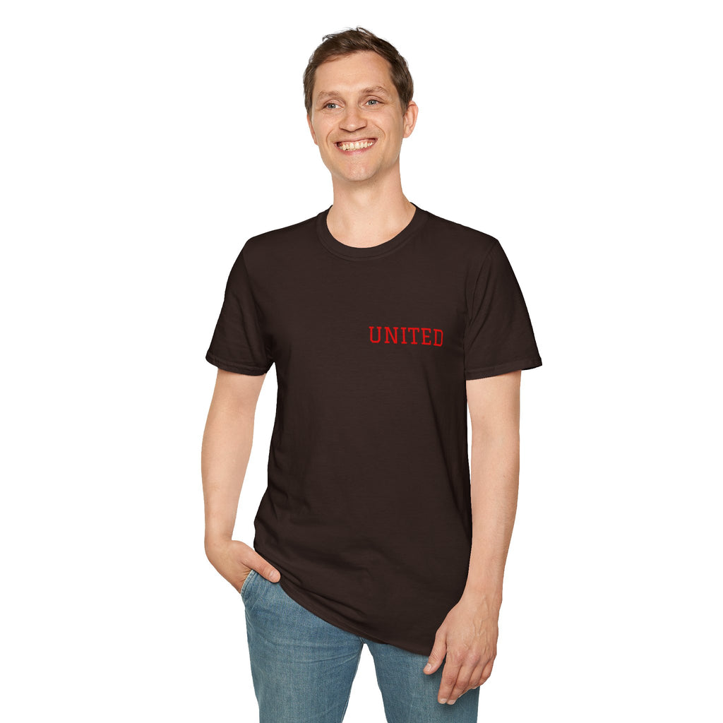United American Flag T-Shirt — Patriotic Gift for Him Red Chest Graphic Tee