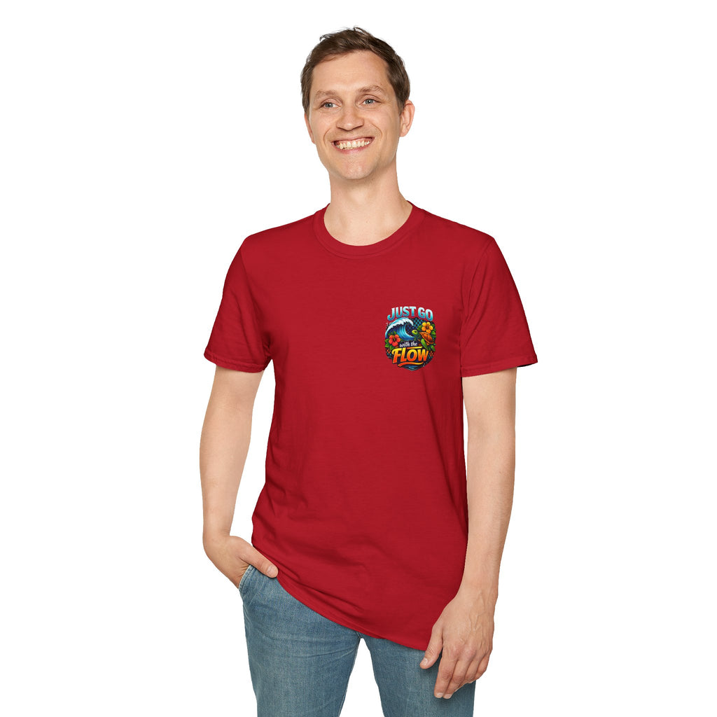 Go With the Flow Sea Turtle T-Shirt — Cute Beach Gift for Women Ocean Floral Tee