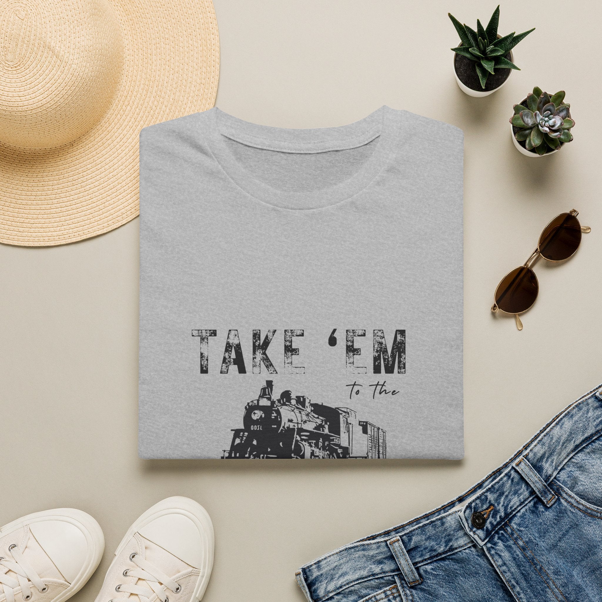 Take 'Em to the Train Station T-Shirt — Funny Sarcastic Gift Vintage Engine Graphic Tee