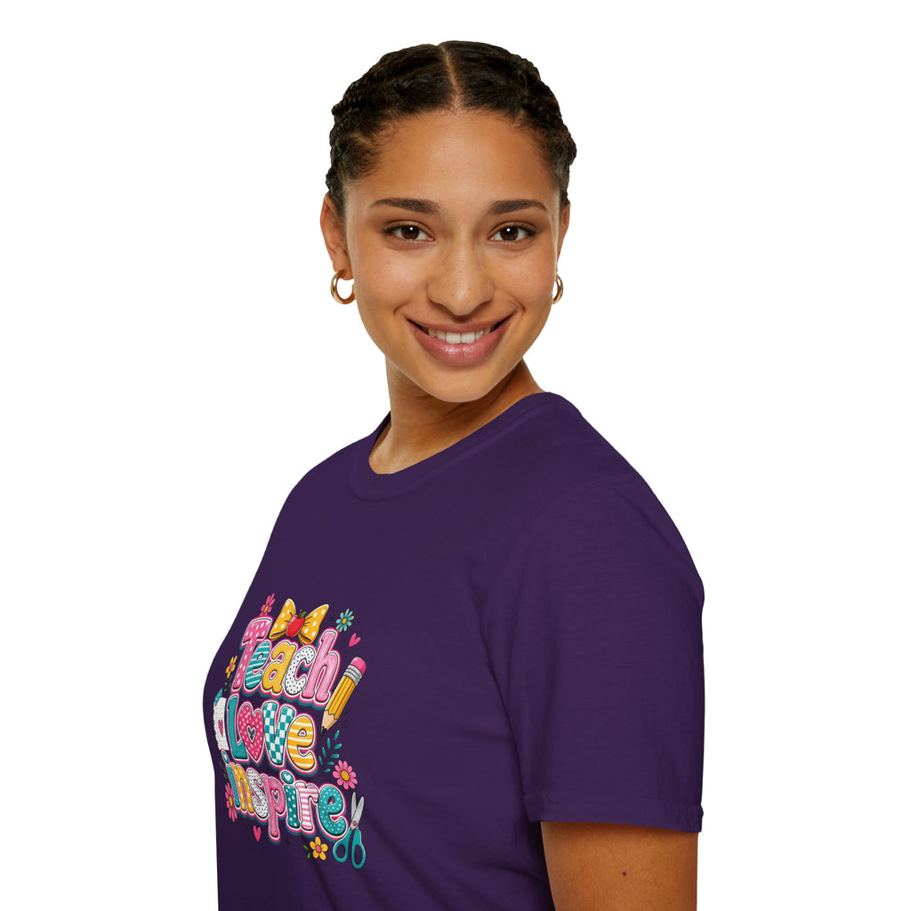 Teach Love Inspire T-Shirt — Cute Colorful Teacher Gift School Appreciation Tee