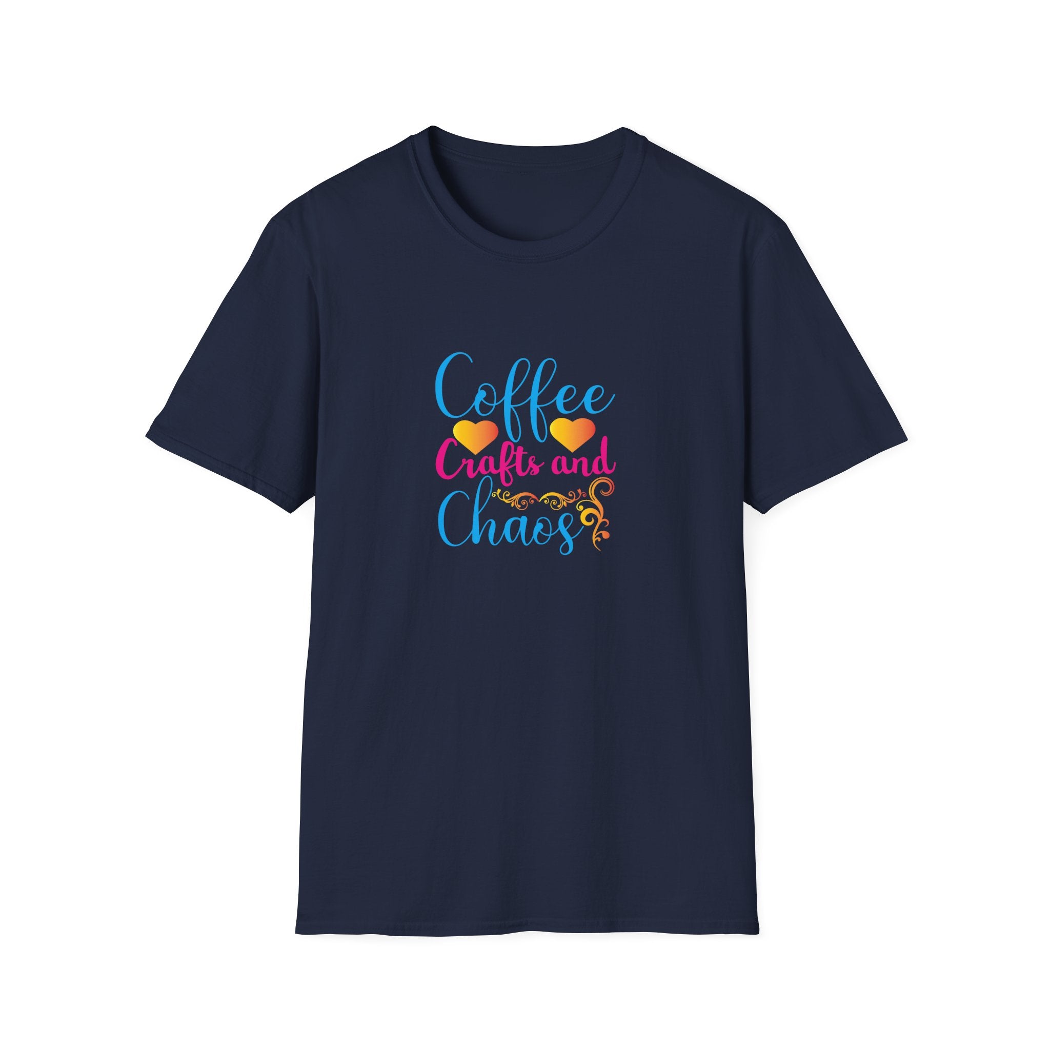 Coffee Crafts and Chaos T-Shirt — Funny Gift for Crafty Women Sarcastic Graphic Tee