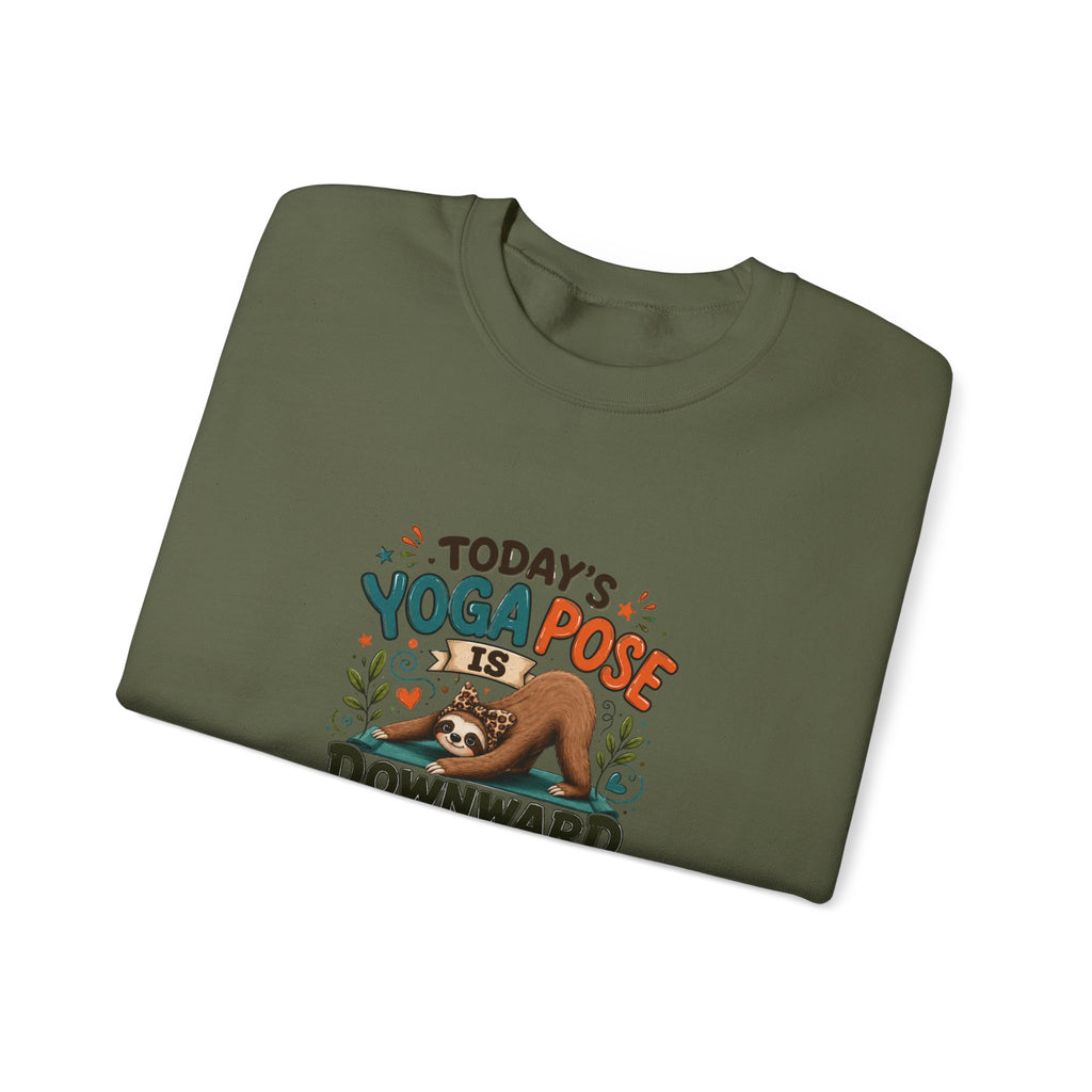 Downward Spiral Sloth Sweatshirt — Funny Lazy Gift for Her Yoga Pose Crewneck