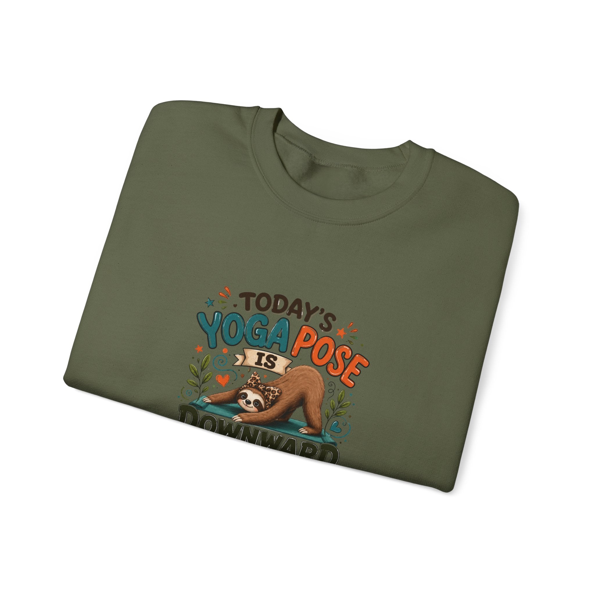 Downward Spiral Sloth Sweatshirt — Funny Lazy Gift for Her Yoga Pose Crewneck