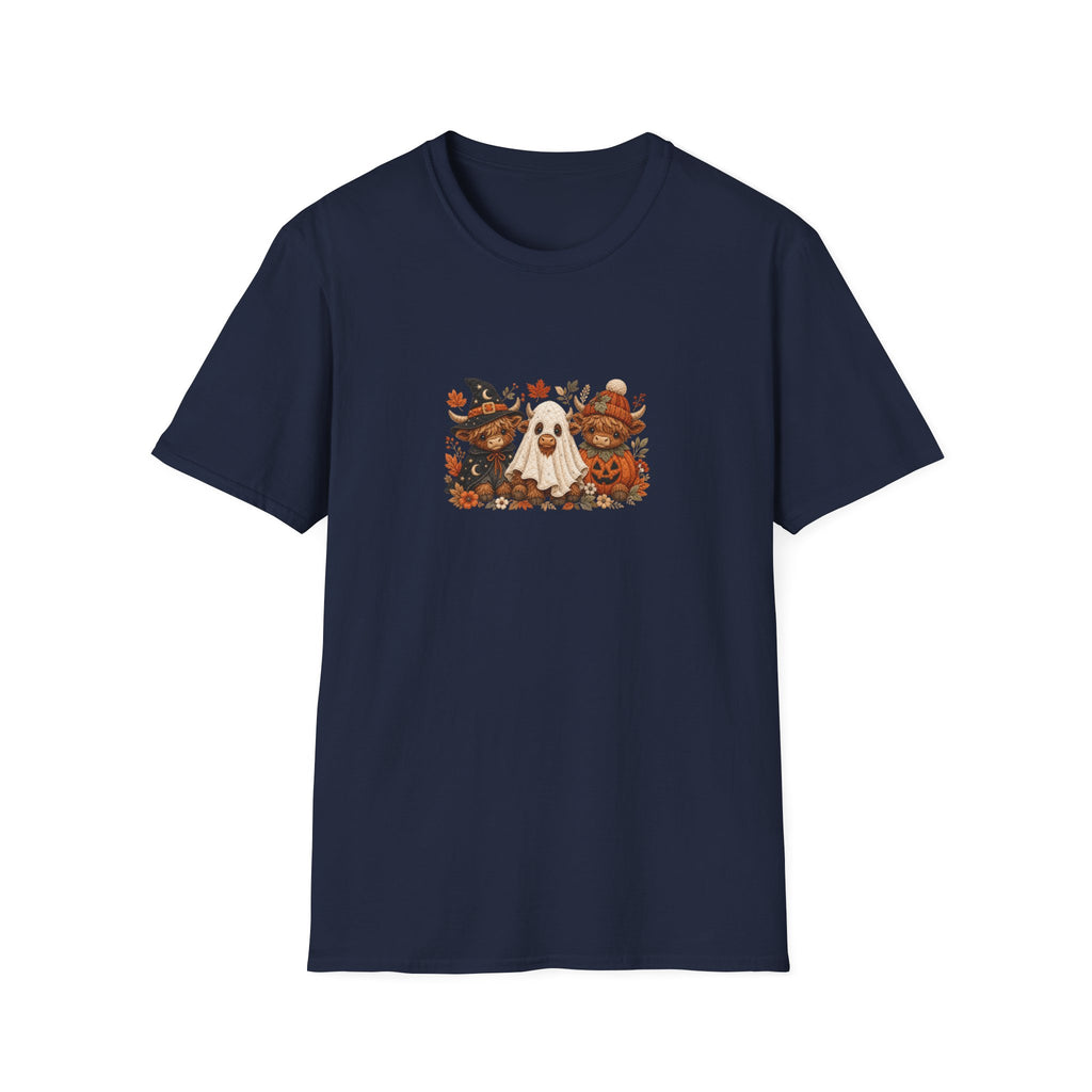 Halloween Cows Trio T-Shirt — Cute Funny Gift for Her Ghost & Pumpkin Fall Tee