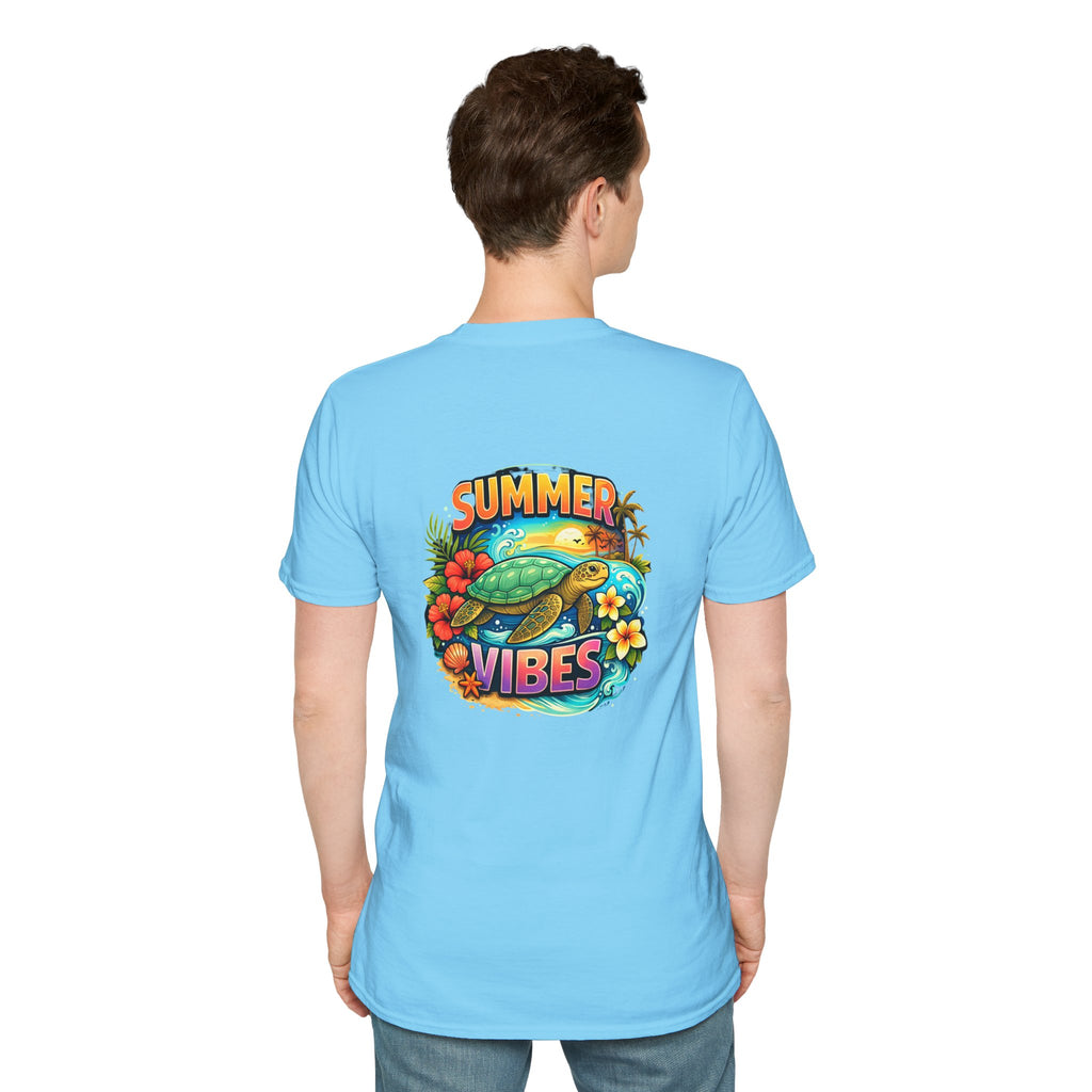 Summer Vibes Sea Turtle T-Shirt — Cute Beach Gift for Women Surf Floral Graphic Tee