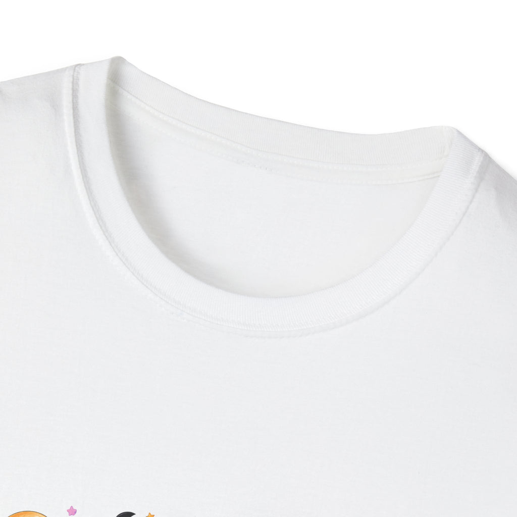 Spooky Season Pumpkin Stack T-Shirt — Cute Halloween Gift for Women Witch Hat Tee