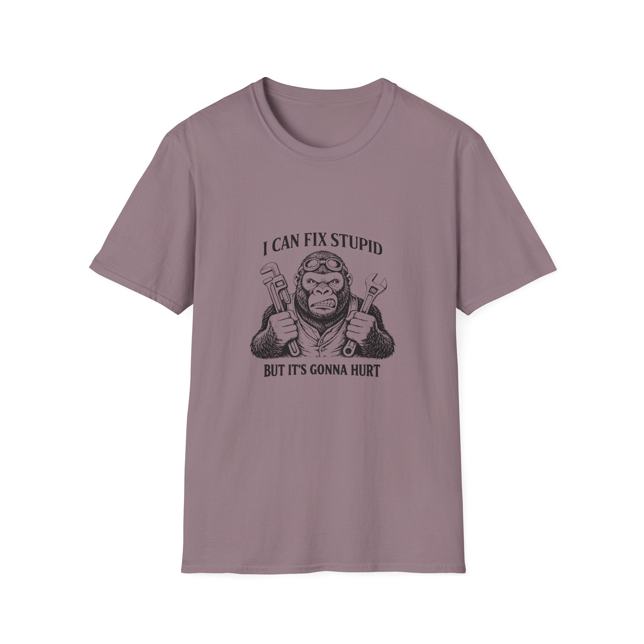 I Can Fix Stupid T-Shirt — Funny Mechanic Gift for Him Monkey Graphic Tee