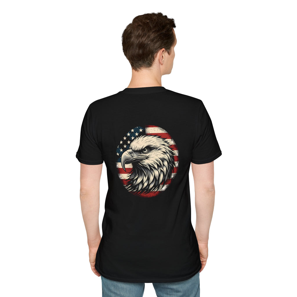 Patriotic Bald Eagle T-Shirt — American Flag Gift for Him Fourth of July Graphic Tee
