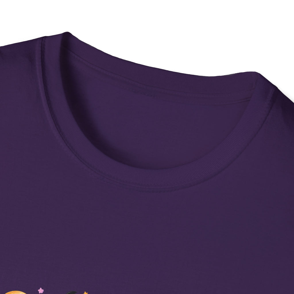 Spooky Season Pumpkin Stack T-Shirt — Cute Halloween Gift for Women Witch Hat Tee
