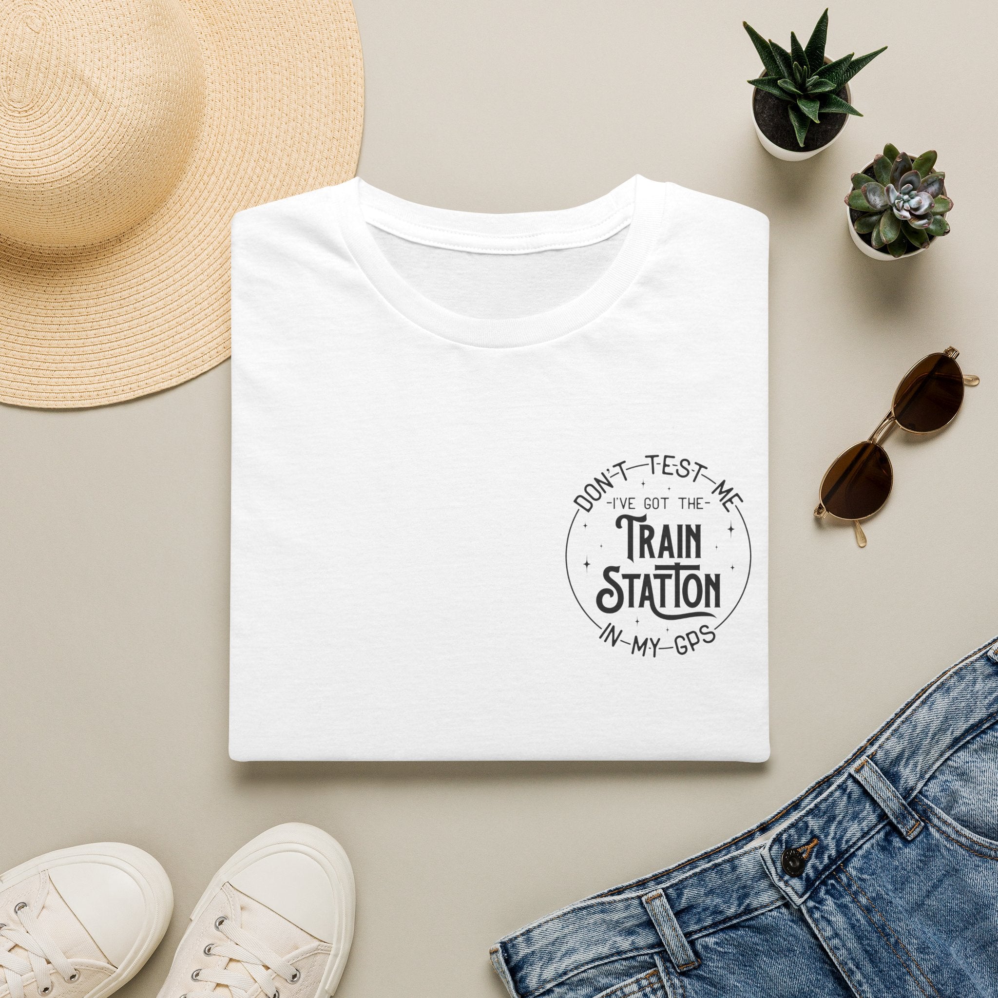 Train Station GPS T-Shirt — Funny Travel Quote Gift for Her Sarcastic Graphic Tee