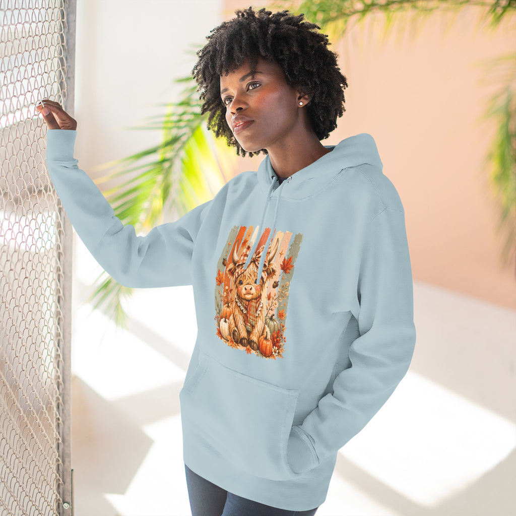 Autumn Pumpkin Cow Hoodie — Cute Fall Gift for Women Cozy Graphic Pullover