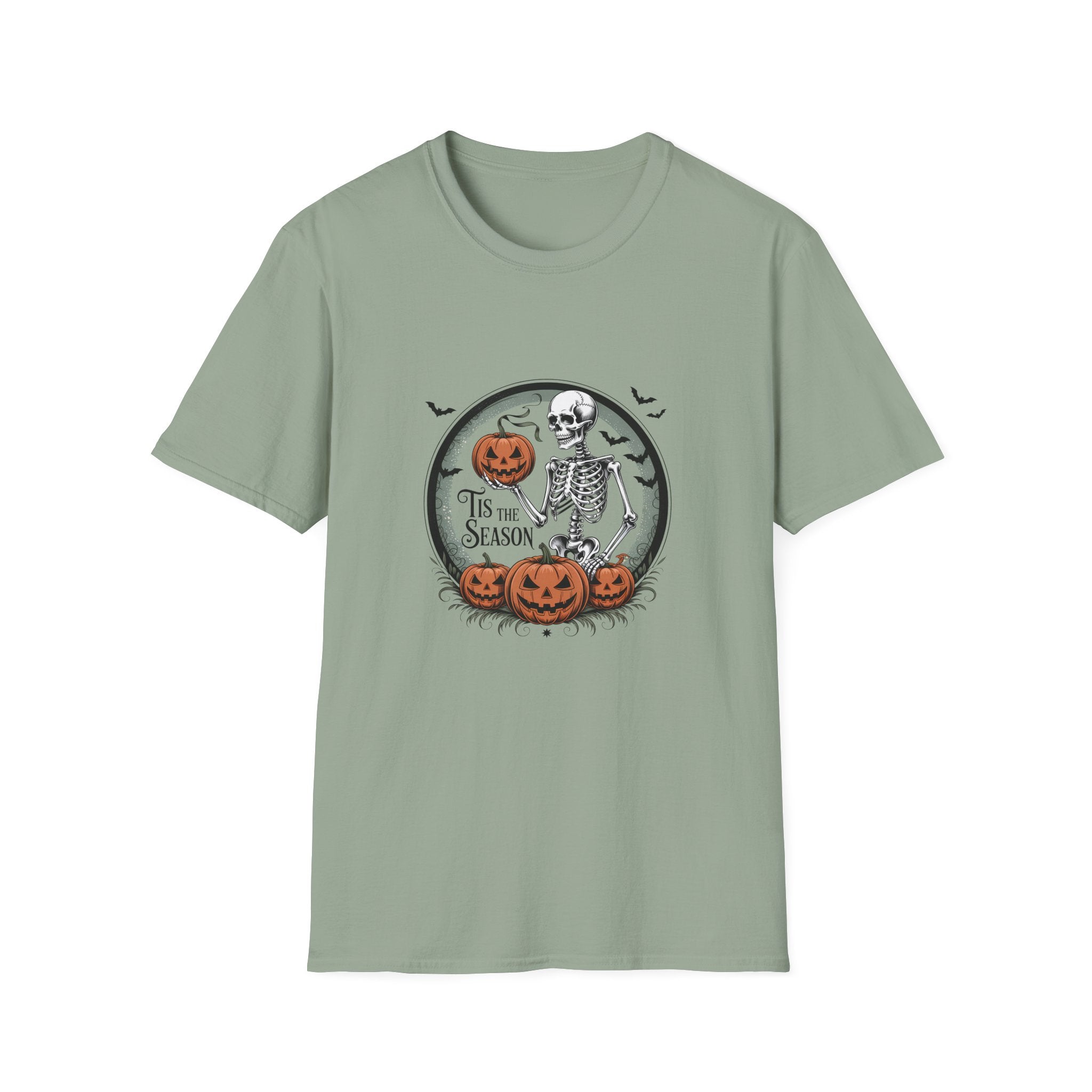 Tis the Season Skeleton Pumpkin T-Shirt — Funny Halloween Gift for Women Graphic Tee