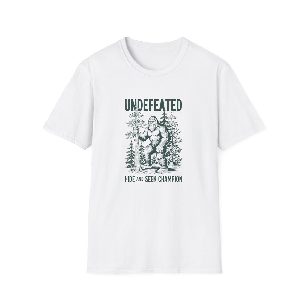 Undefeated Bigfoot T-Shirt — 'Hide and Seek Champion' Graphic Tee