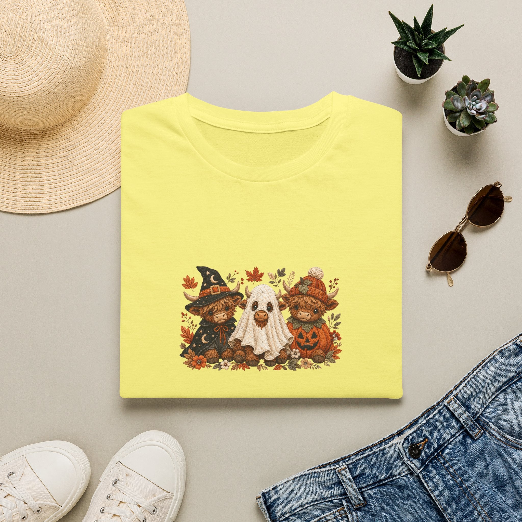 Halloween Cows Trio T-Shirt — Cute Funny Gift for Her Ghost & Pumpkin Fall Tee