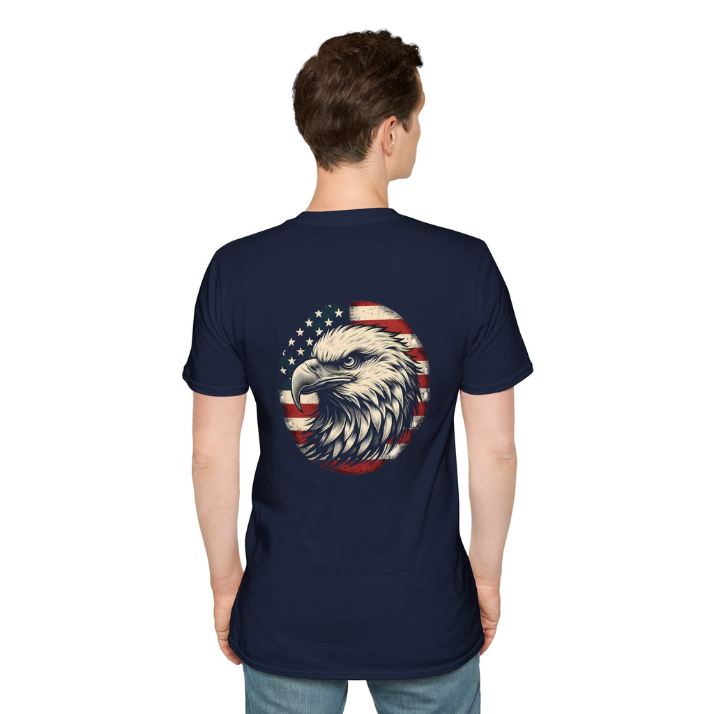 Patriotic Bald Eagle T-Shirt — American Flag Gift for Him Fourth of July Graphic Tee