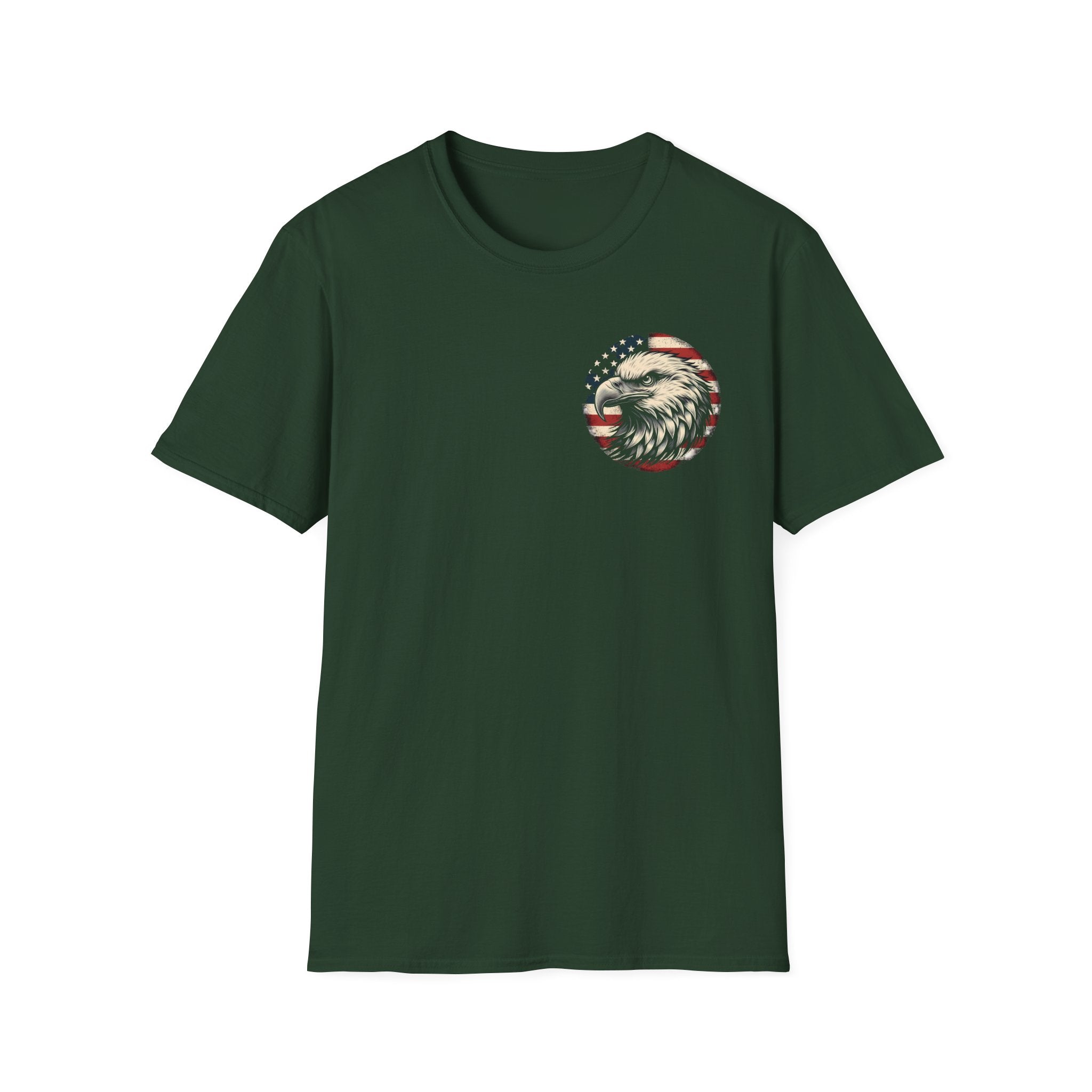 Patriotic Bald Eagle T-Shirt — American Flag Gift for Him Fourth of July Graphic Tee