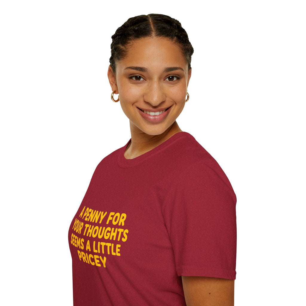 A Penny For Your Thoughts Seems a Little Pricey T-Shirt — Funny Sarcastic Gift for Her