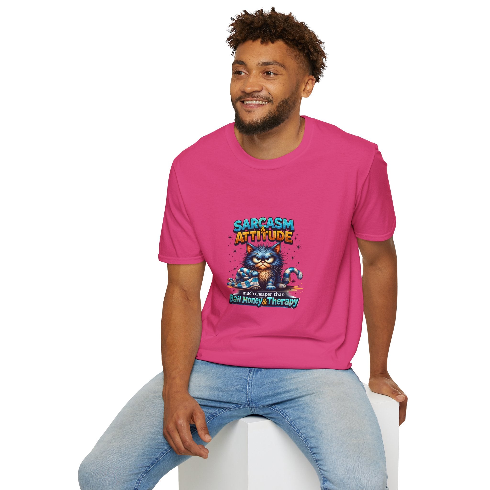 Sarcasm & Attitude Grumpy Cat T-Shirt — Funny Sarcastic Gift for Her Graphic Tee