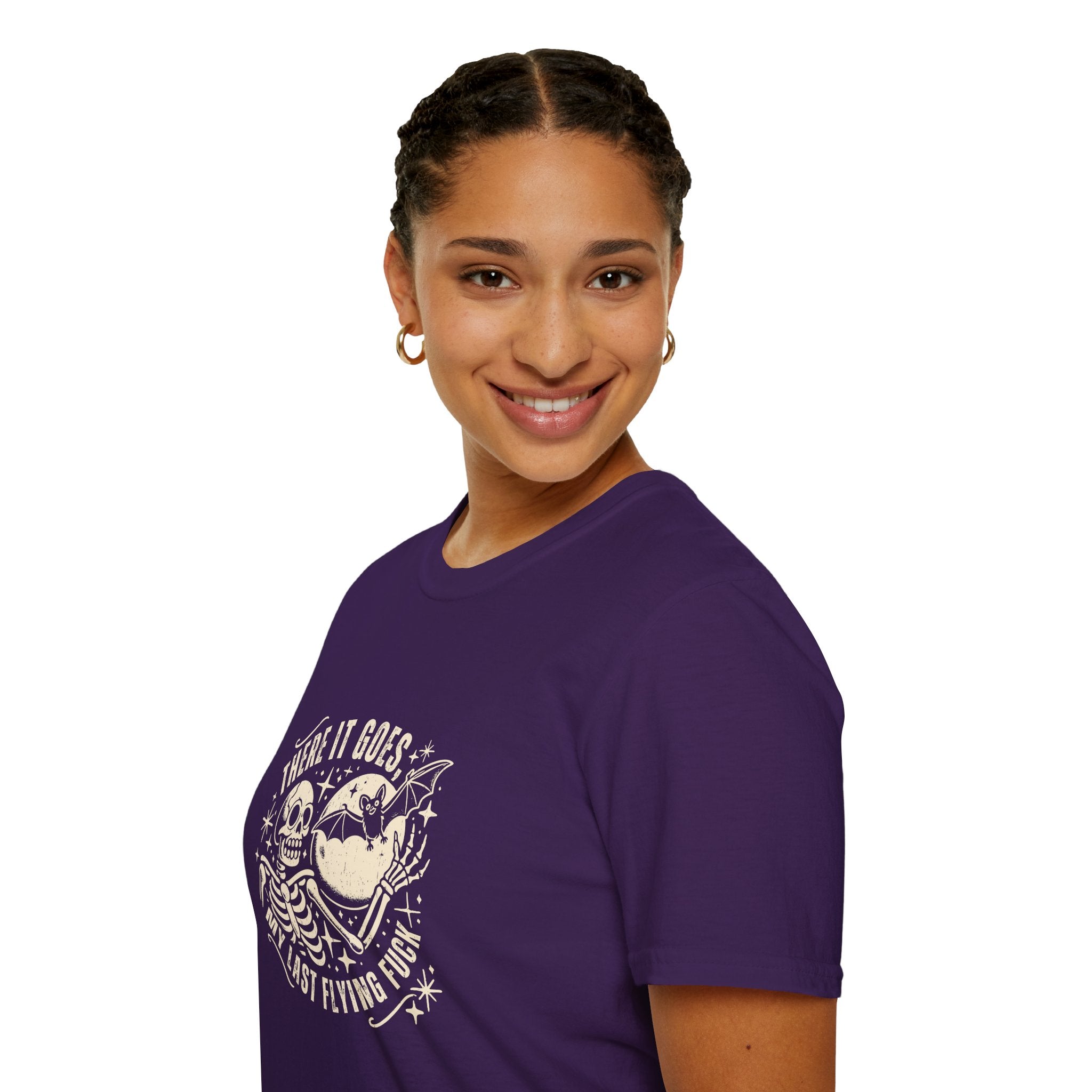 There It Goes Skull Moon & Bat T-Shirt — Cute Halloween Gift for Women Graphic Tee
