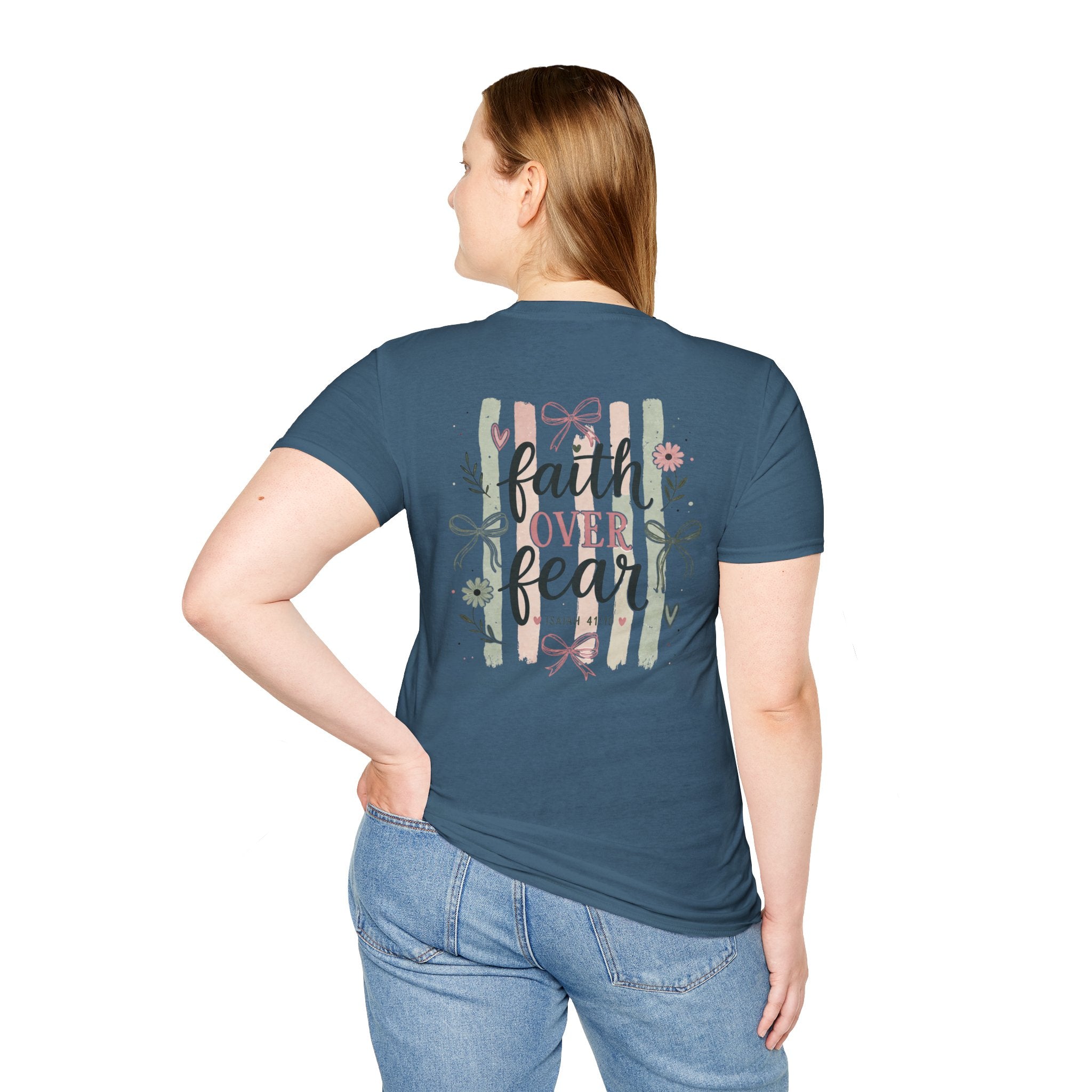 Faith Over Fear T-Shirt — Inspirational Christian Gift for Women Everyday Graphic Tee