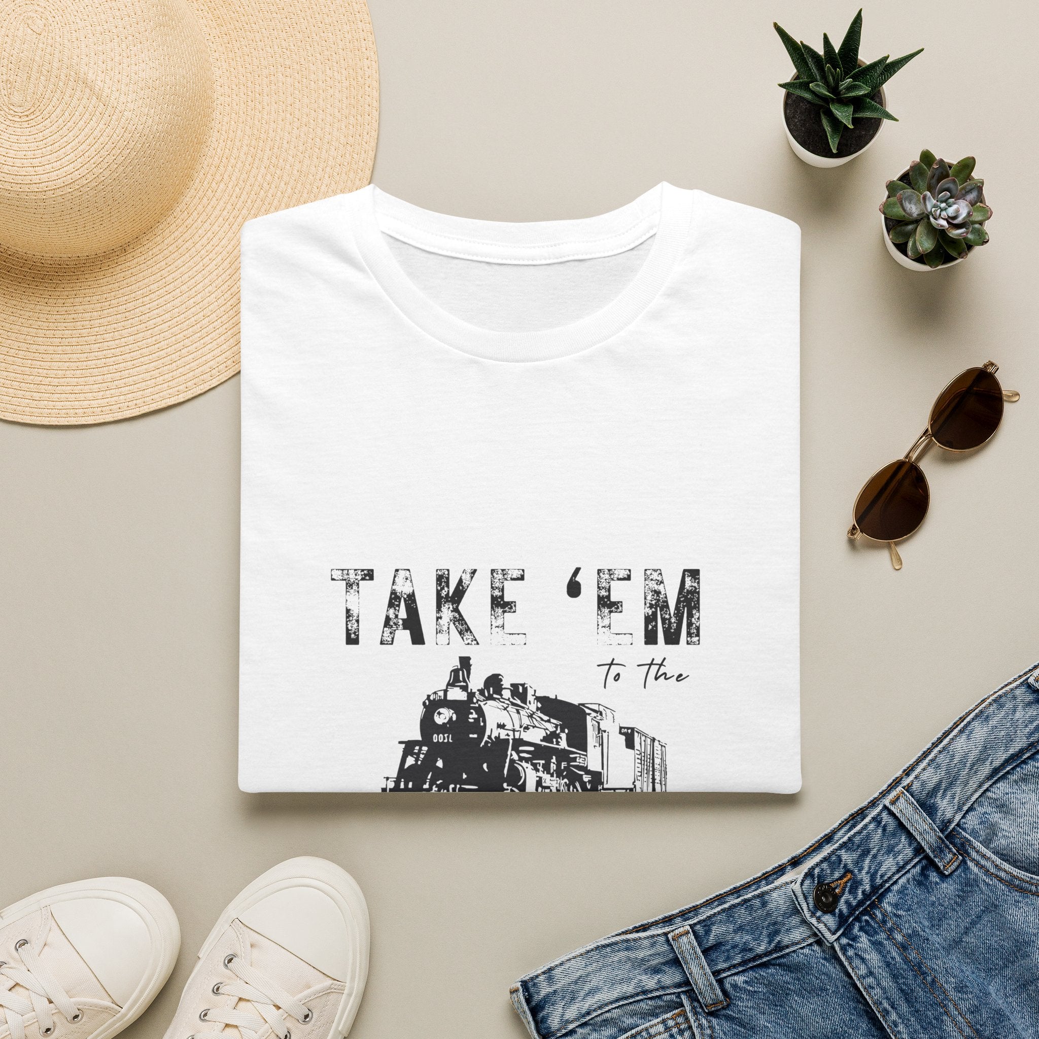 Take 'Em to the Train Station T-Shirt — Funny Sarcastic Gift Vintage Engine Graphic Tee