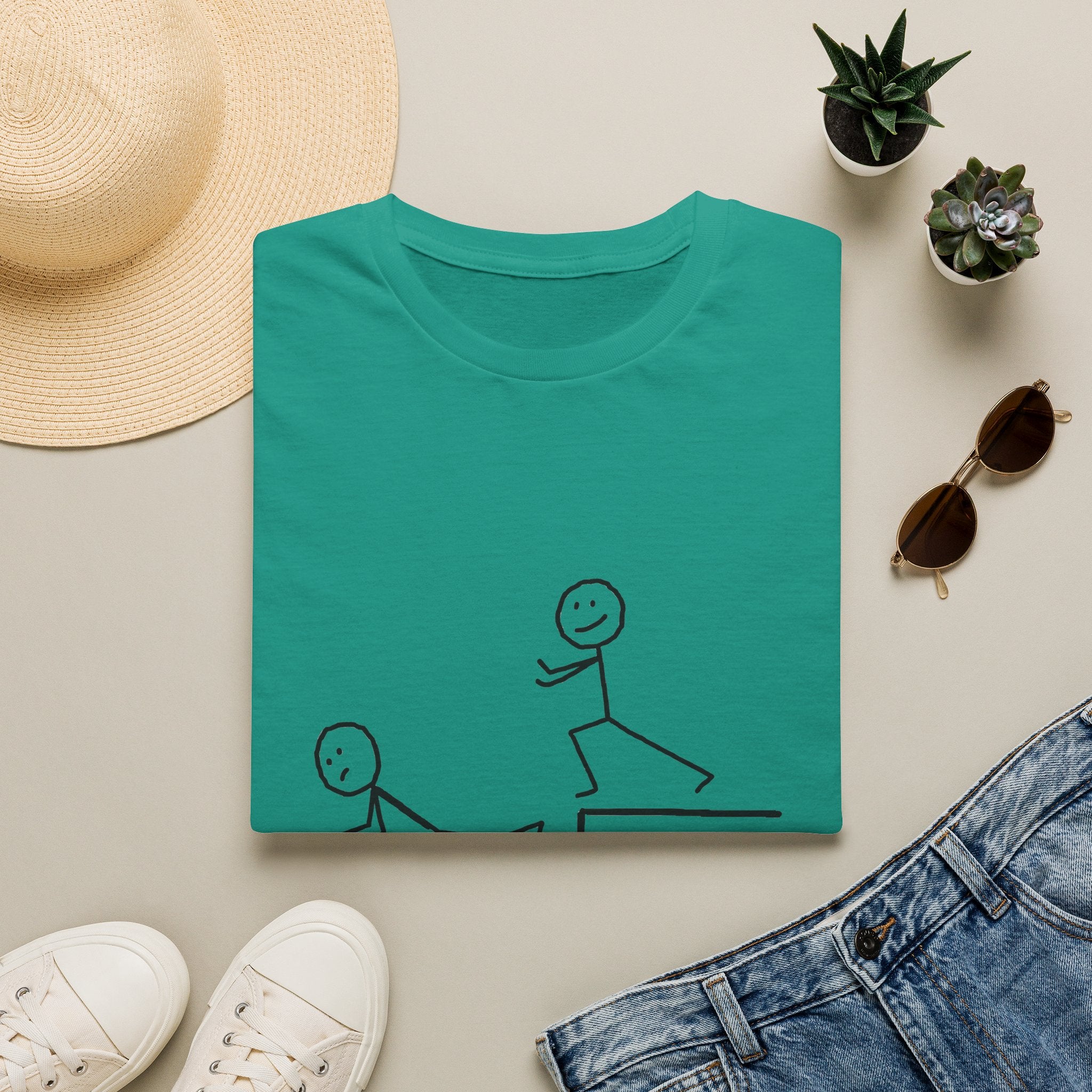 T-Shirt — "Some People Just Need a Pat on the Back" Stick Figure Humor Tee