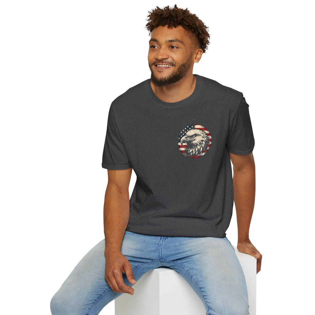 Patriotic Bald Eagle T-Shirt — American Flag Gift for Him Fourth of July Graphic Tee