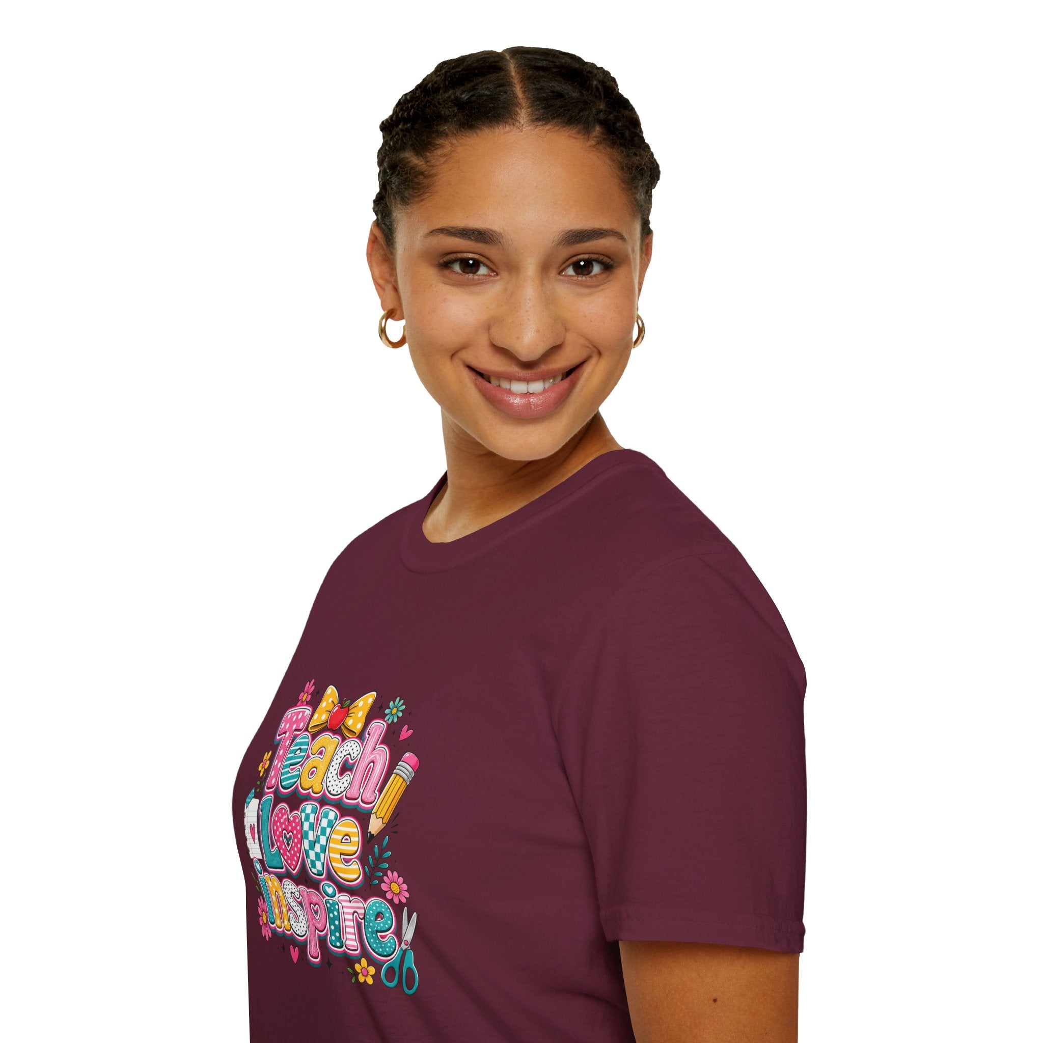 Teach Love Inspire T-Shirt — Cute Colorful Teacher Gift School Appreciation Tee