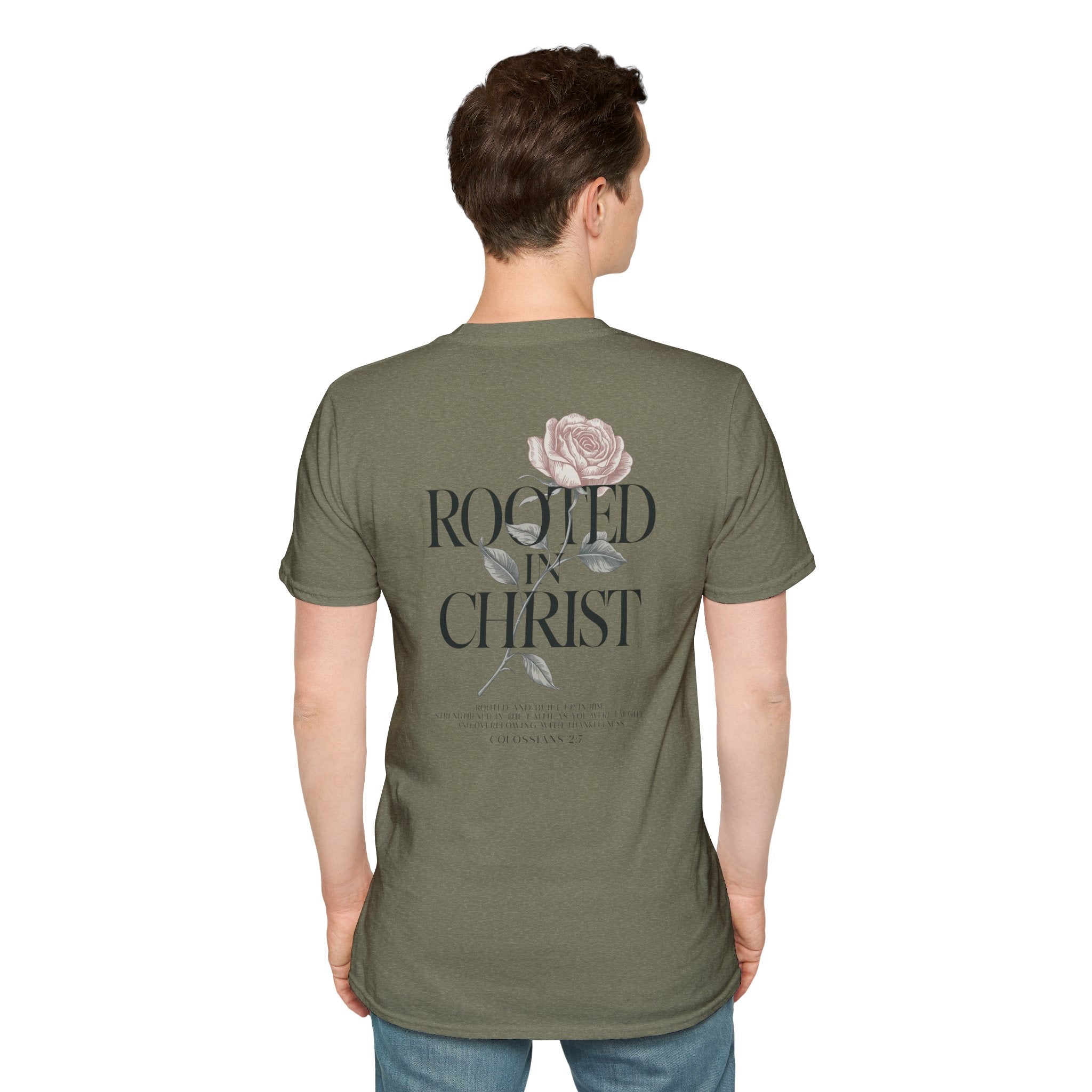Rooted in Christ Floral T-Shirt — Christian Gift for Women Faith Graphic Tee