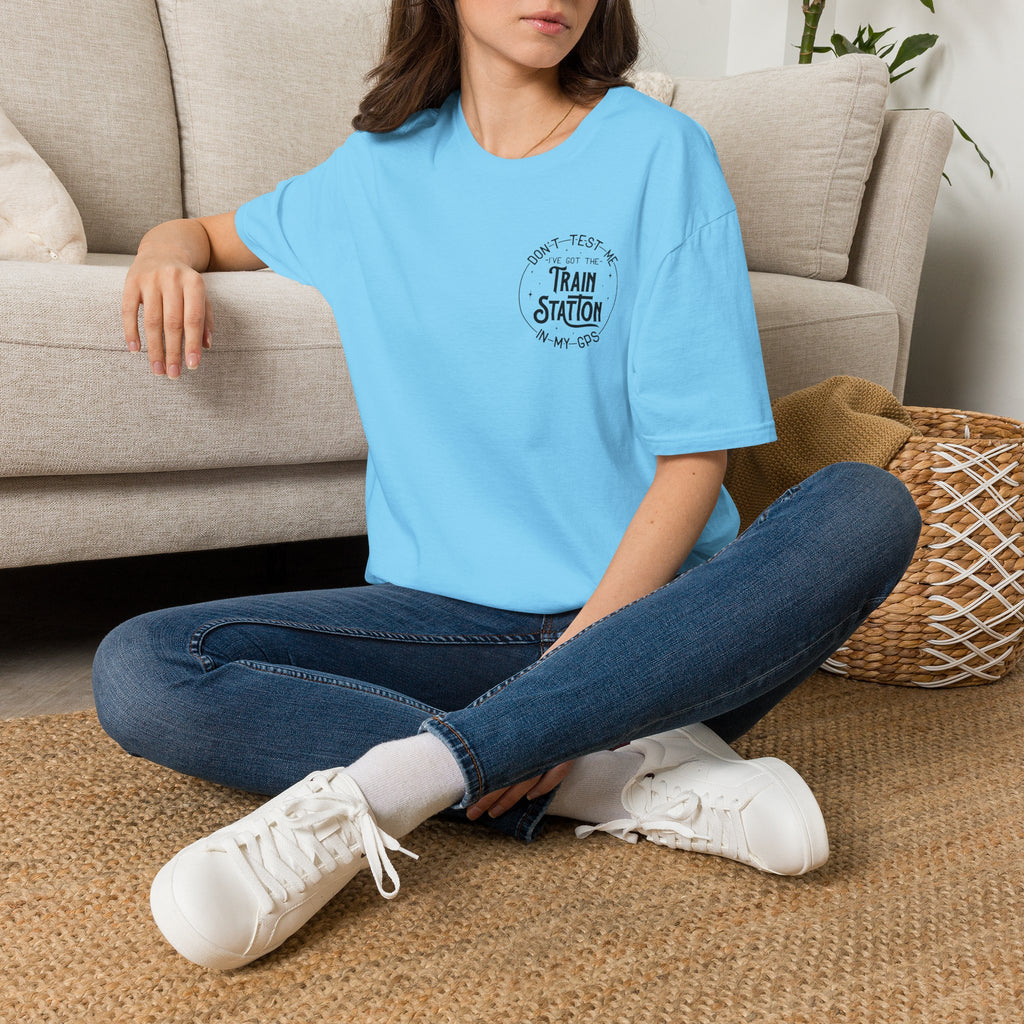 Train Station GPS T-Shirt — Funny Travel Quote Gift for Her Sarcastic Graphic Tee