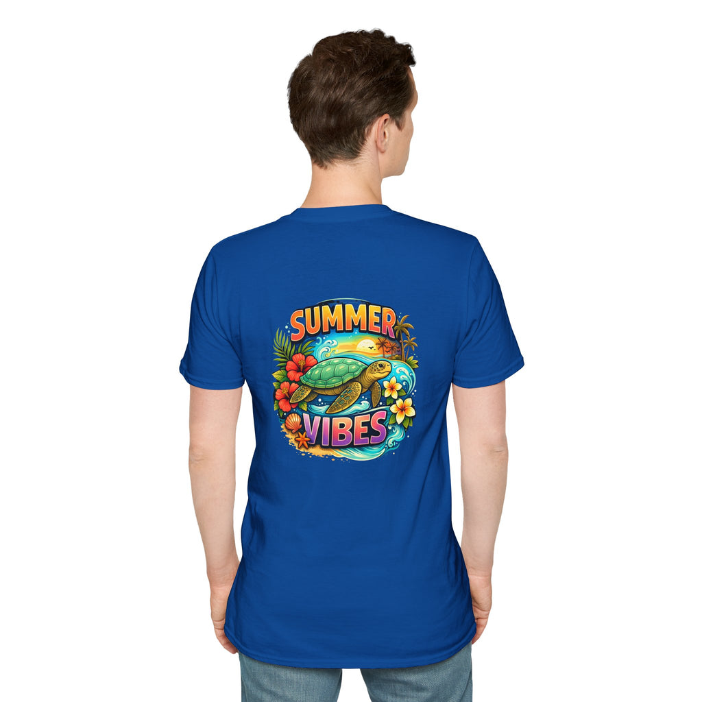 Summer Vibes Sea Turtle T-Shirt — Cute Beach Gift for Women Surf Floral Graphic Tee