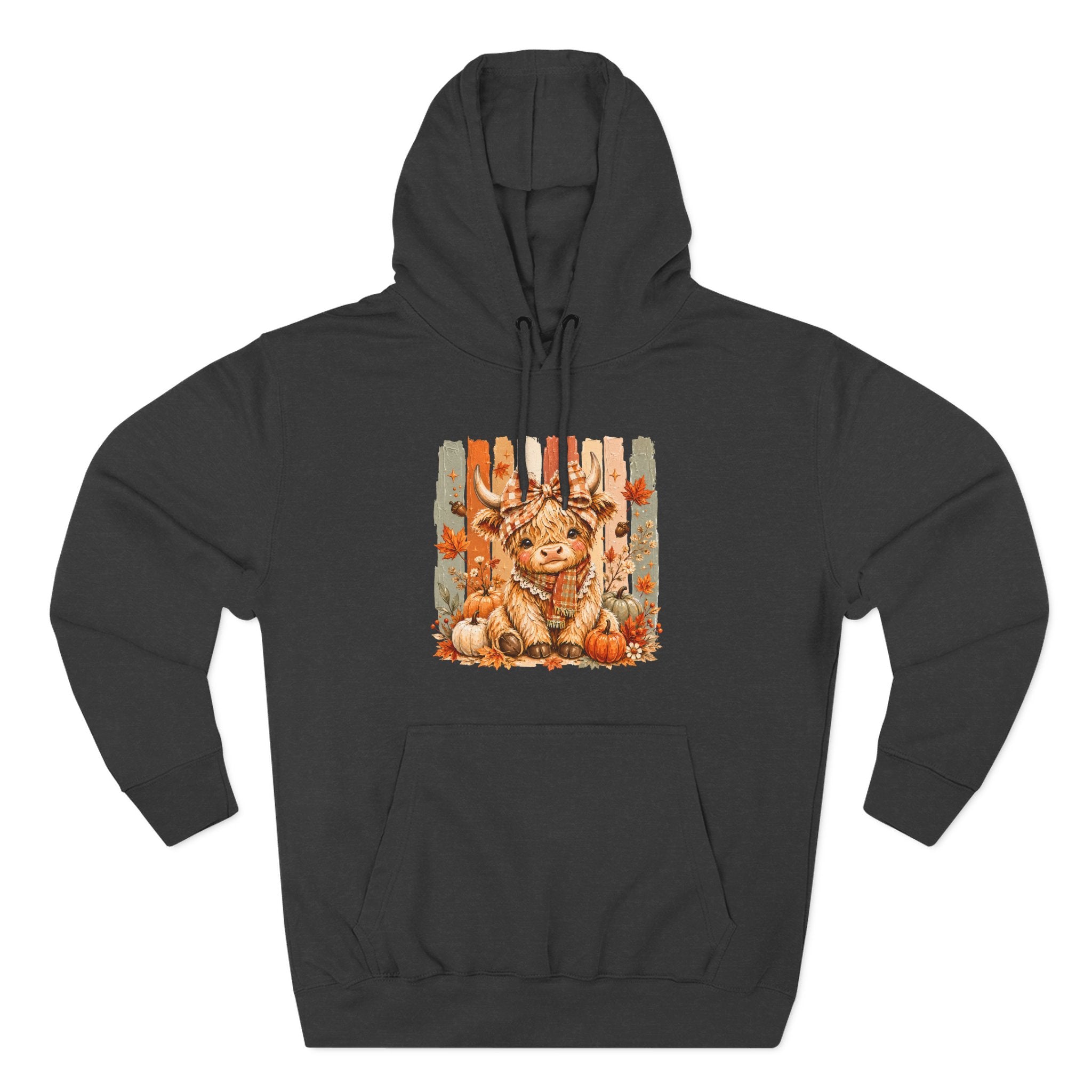 Autumn Pumpkin Cow Hoodie — Cute Fall Gift for Women Cozy Graphic Pullover