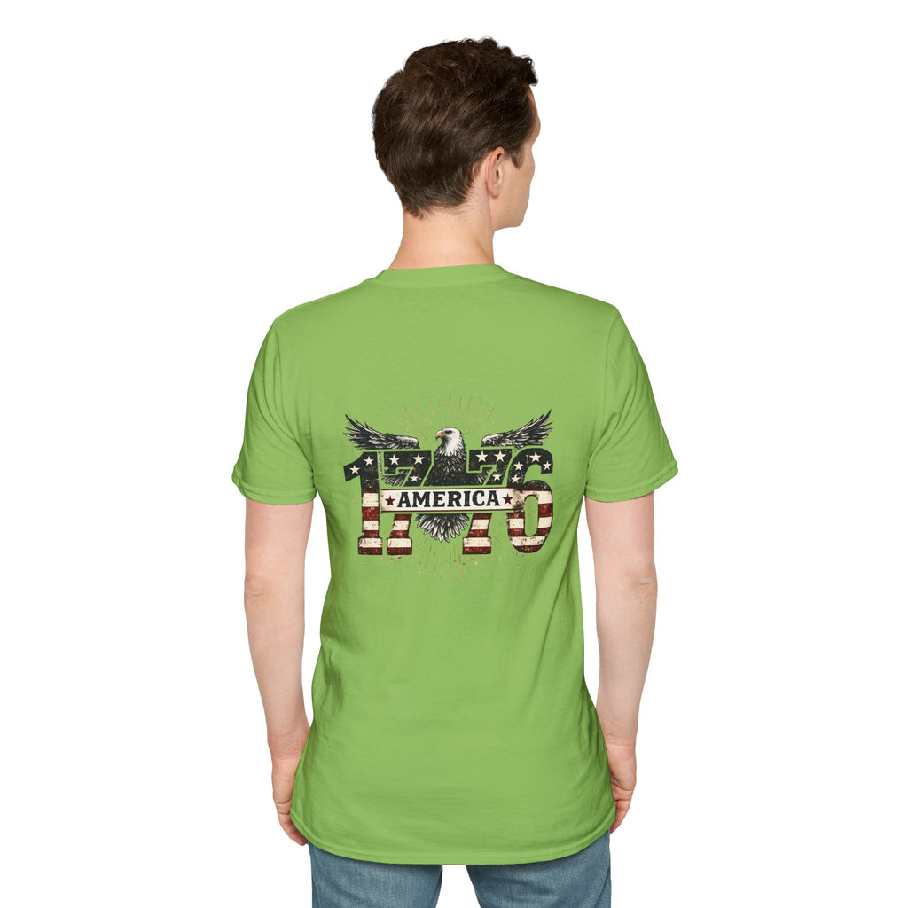 1776 American Flag Eagle T-Shirt — Vintage Patriotic Gift for Him Fourth of July Tee