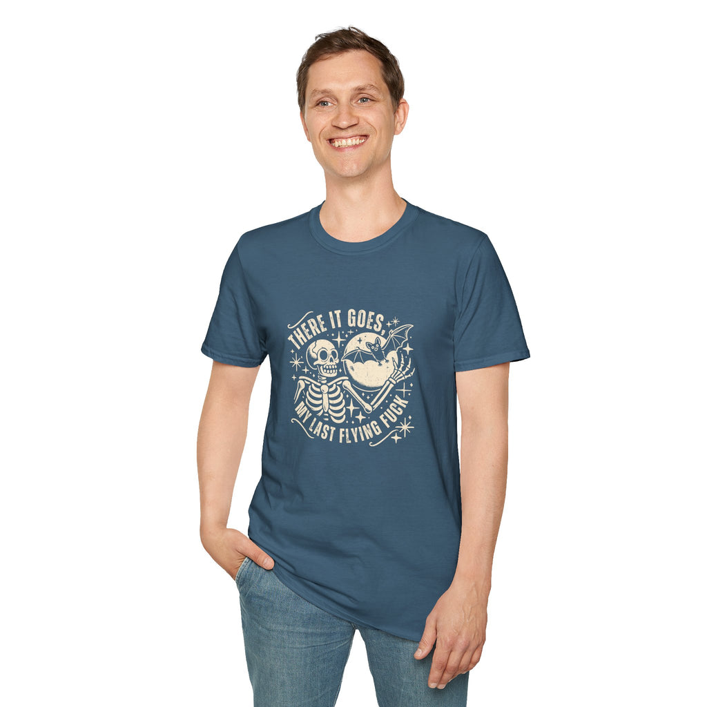 There It Goes Skull Moon & Bat T-Shirt — Cute Halloween Gift for Women Graphic Tee