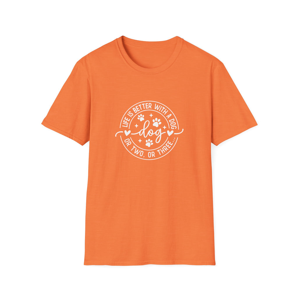 Life Is Better With a Dog T-Shirt — Funny Dog Lover Gift for Women Paw Print Tee