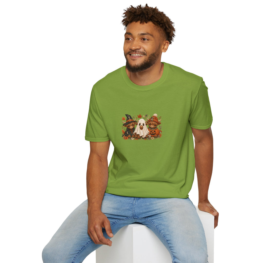 Halloween Cows Trio T-Shirt — Cute Funny Gift for Her Ghost & Pumpkin Fall Tee