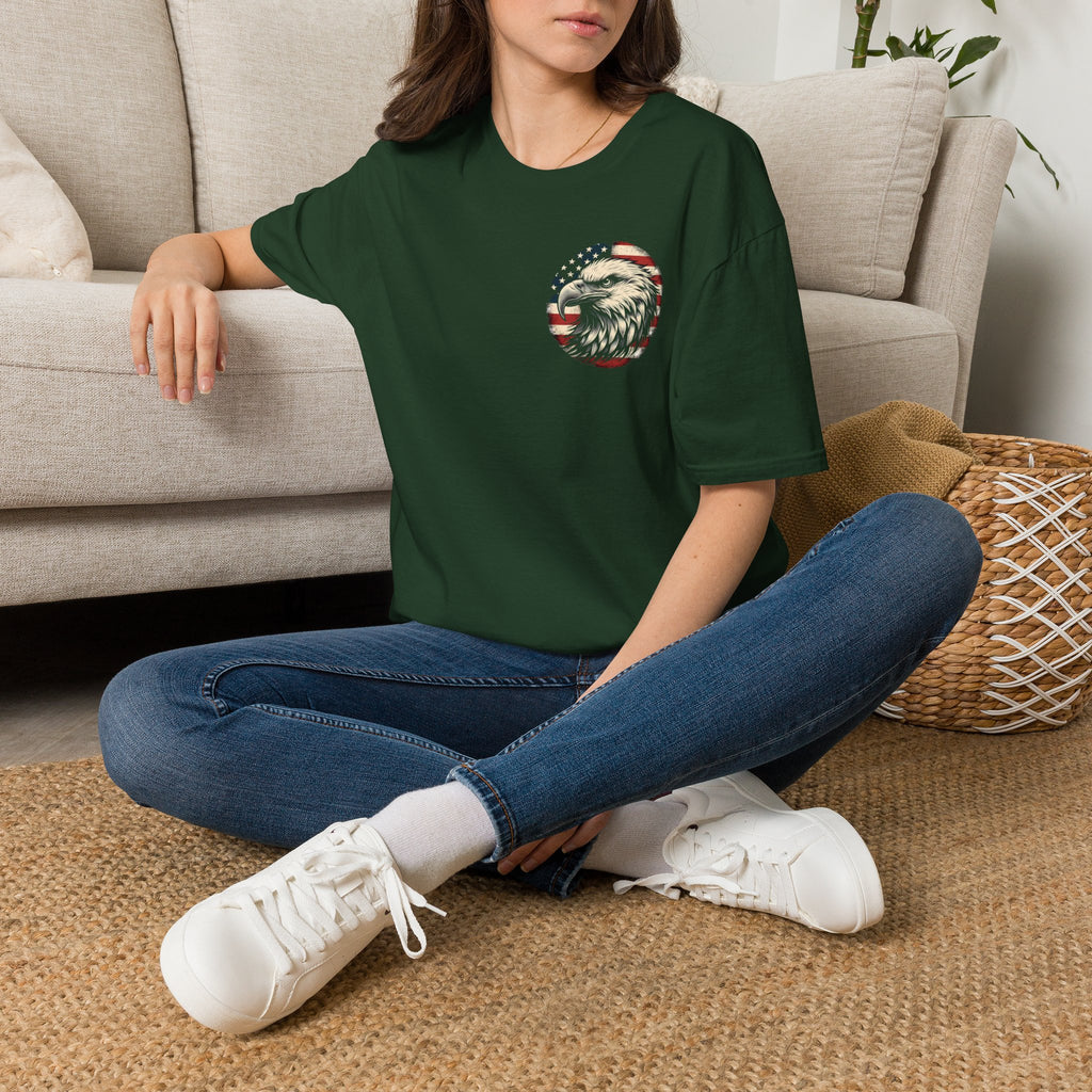 Patriotic Bald Eagle T-Shirt — American Flag Gift for Him Fourth of July Graphic Tee