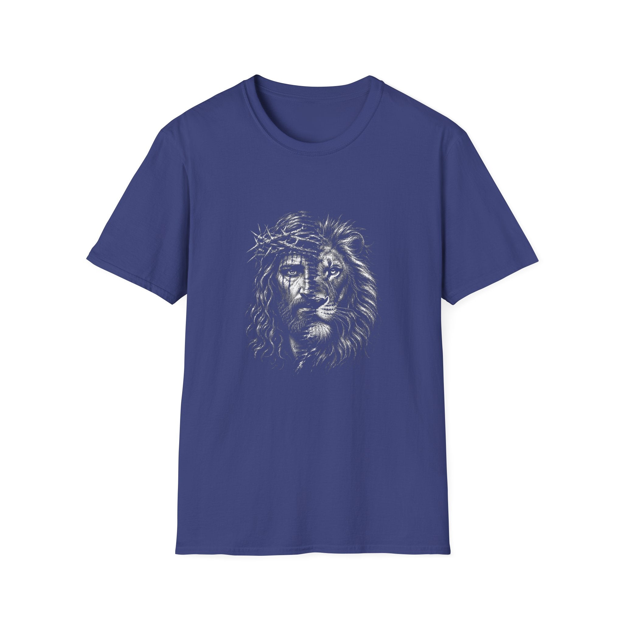 Lion of Judah T-Shirt — Crown of Thorns Half-Face Lion Christian Graphic Tee