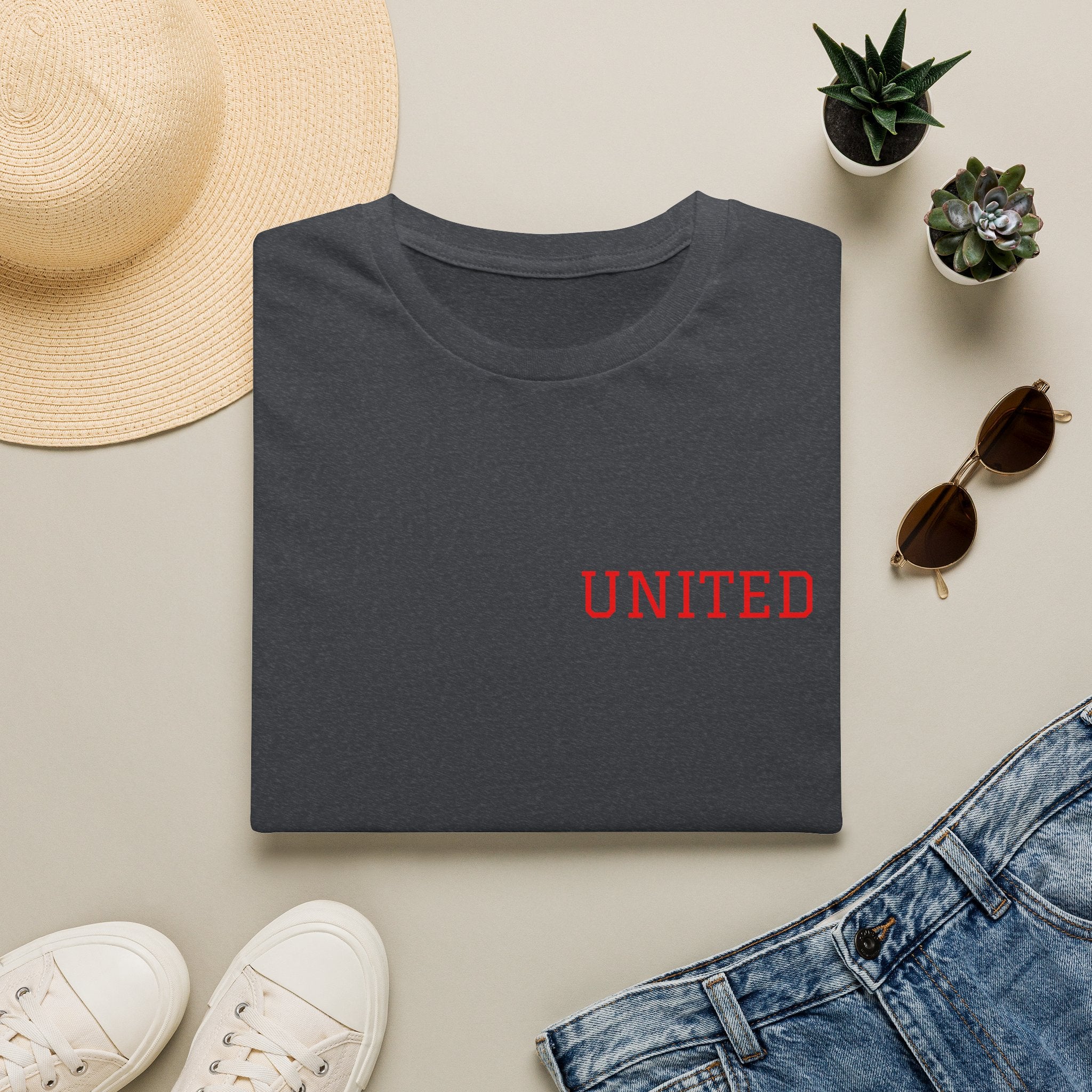 United American Flag T-Shirt — Patriotic Gift for Him Red Chest Graphic Tee