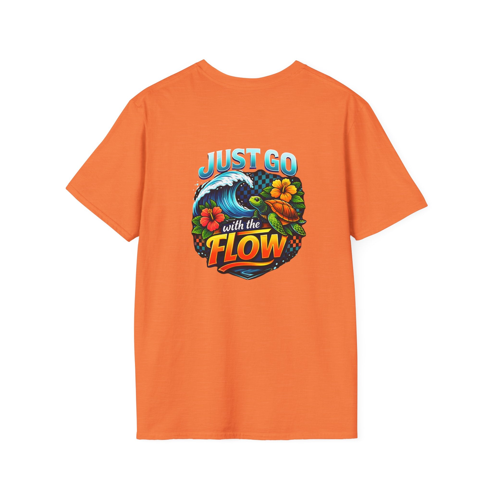 Go With the Flow Sea Turtle T-Shirt — Cute Beach Gift for Women Ocean Floral Tee