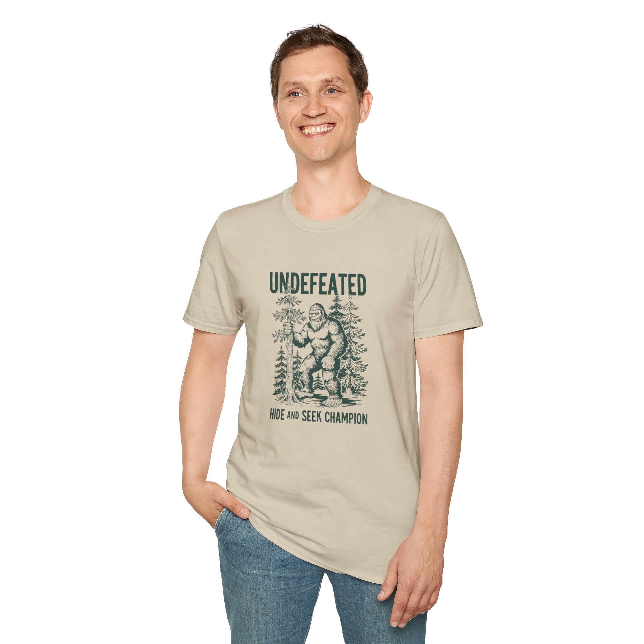 Undefeated Bigfoot T-Shirt — 'Hide and Seek Champion' Graphic Tee