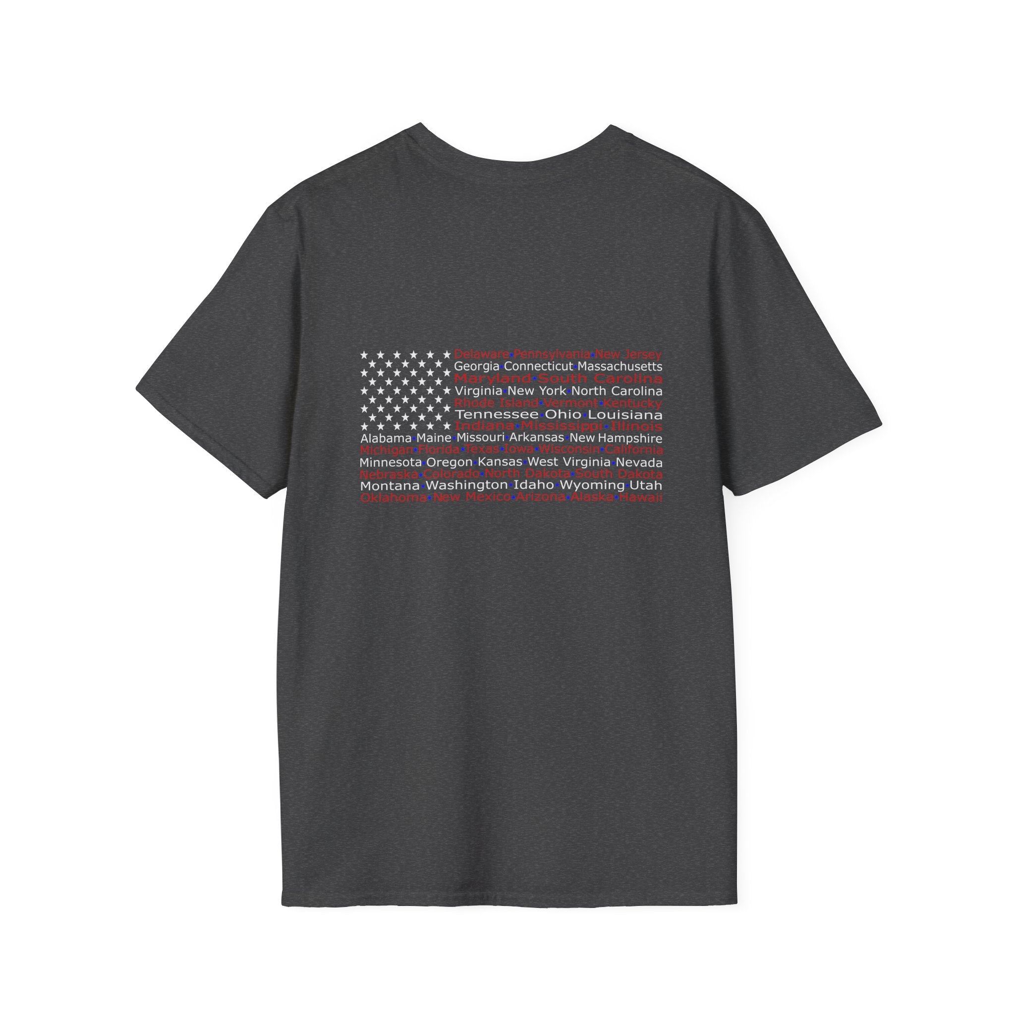 United American Flag T-Shirt — Patriotic Gift for Him Red Chest Graphic Tee
