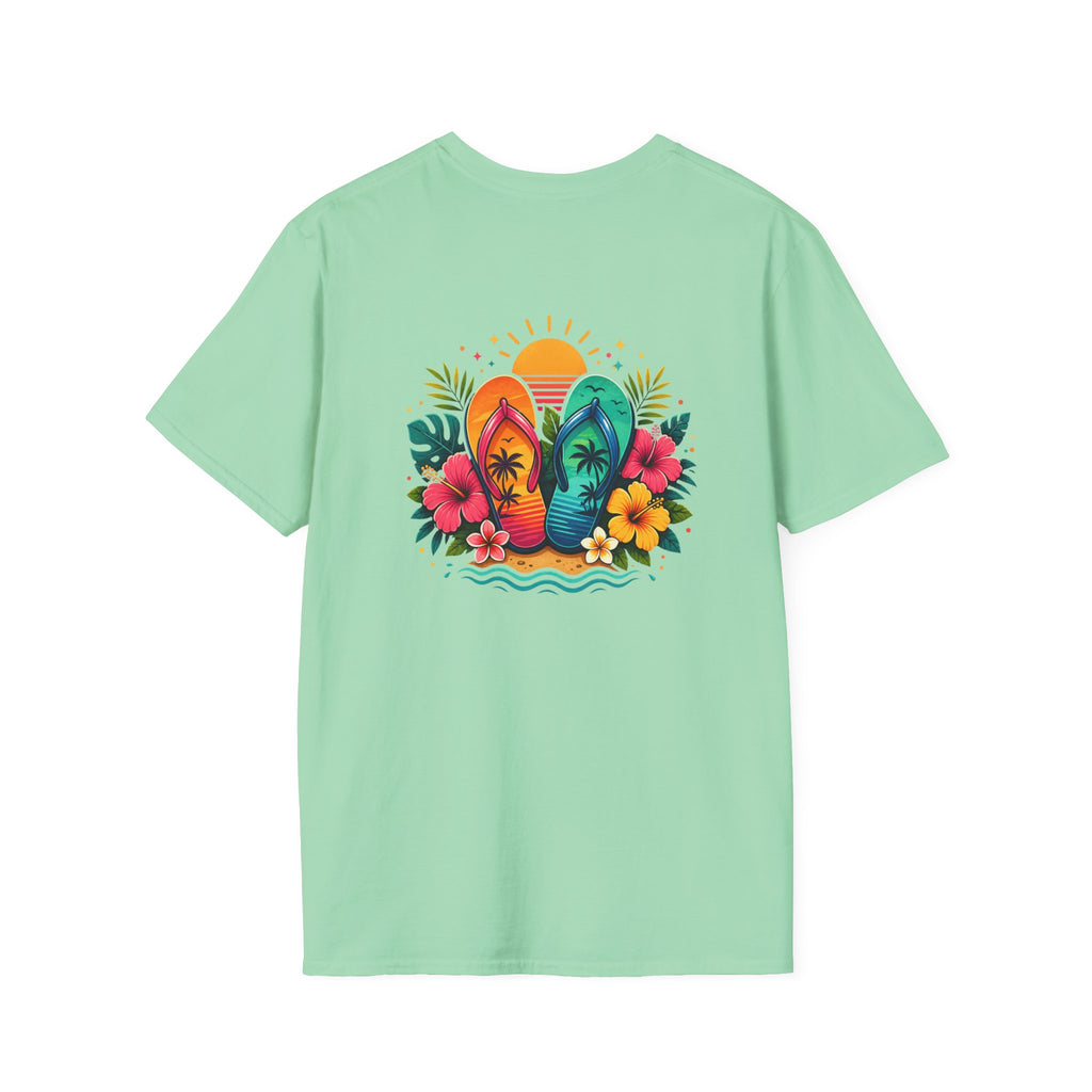 Floral Surf Chest Print T-Shirt — Cute Beach Gift for Women Graphic Tee