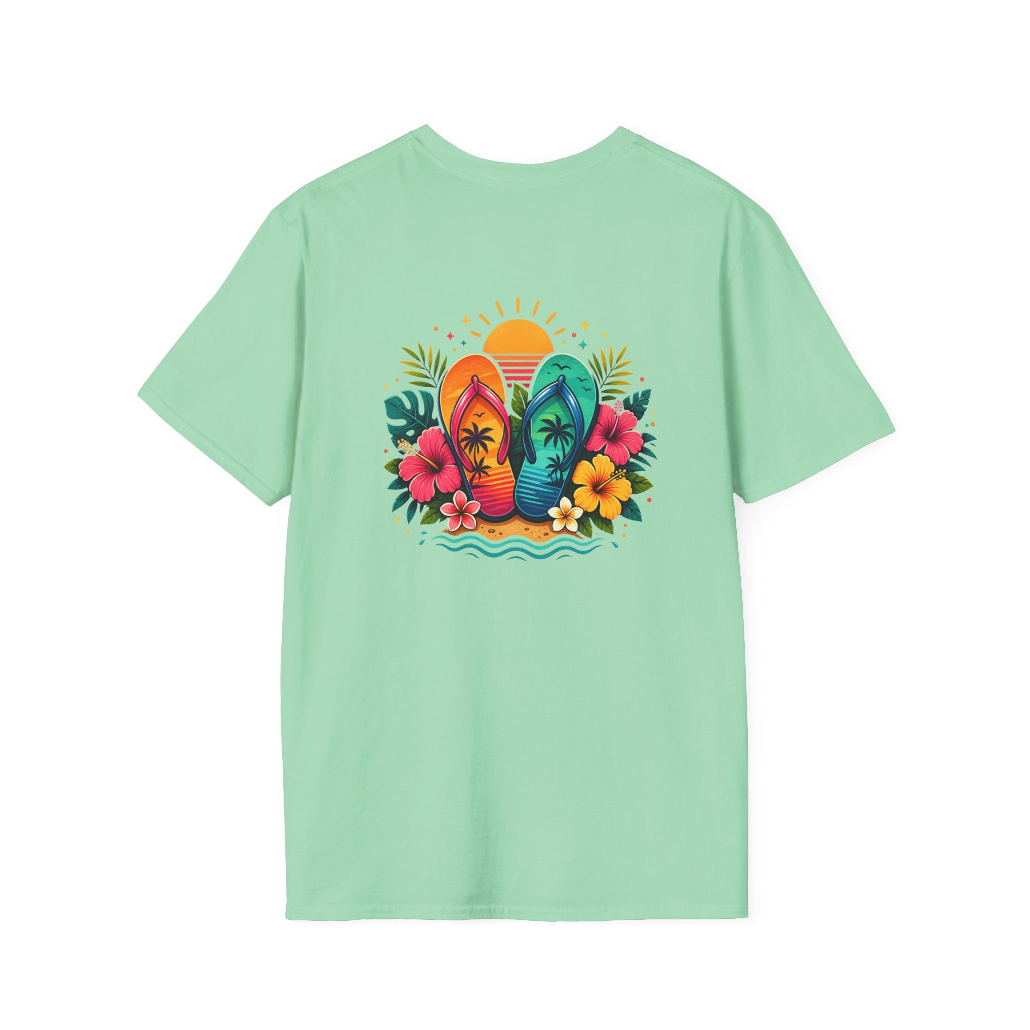 Floral Surf Chest Print T-Shirt — Cute Beach Gift for Women Graphic Tee