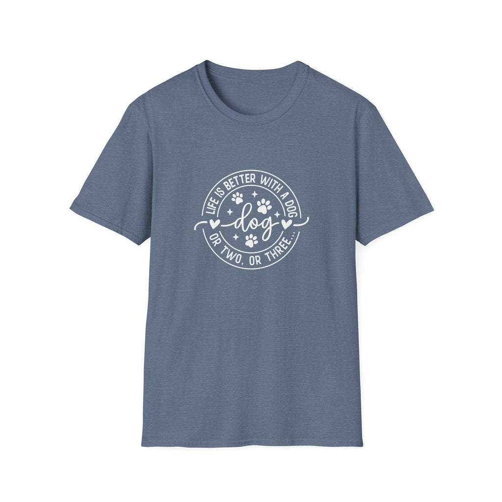 Life Is Better With a Dog T-Shirt — Funny Dog Lover Gift for Women Paw Print Tee