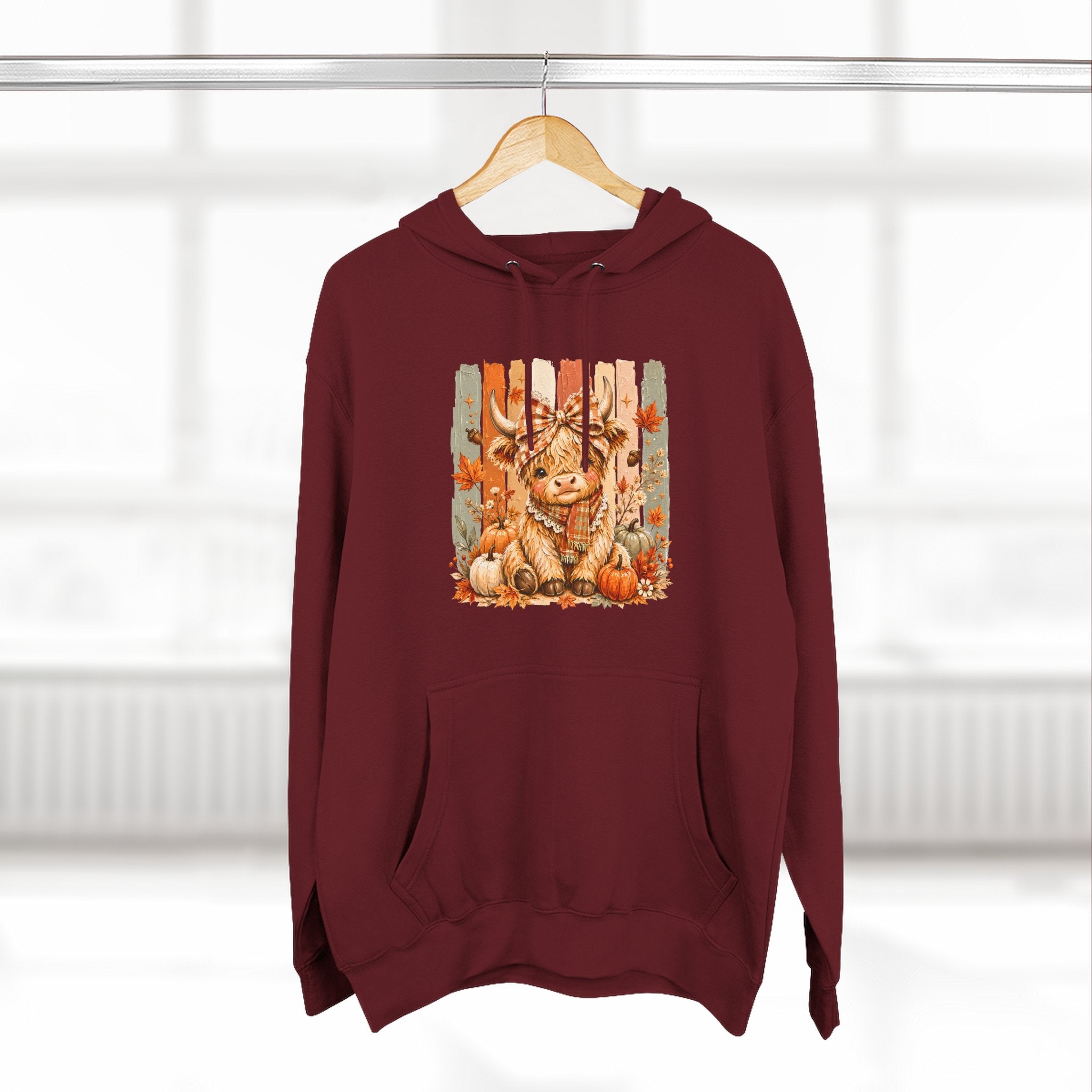 Autumn Pumpkin Cow Hoodie — Cute Fall Gift for Women Cozy Graphic Pullover