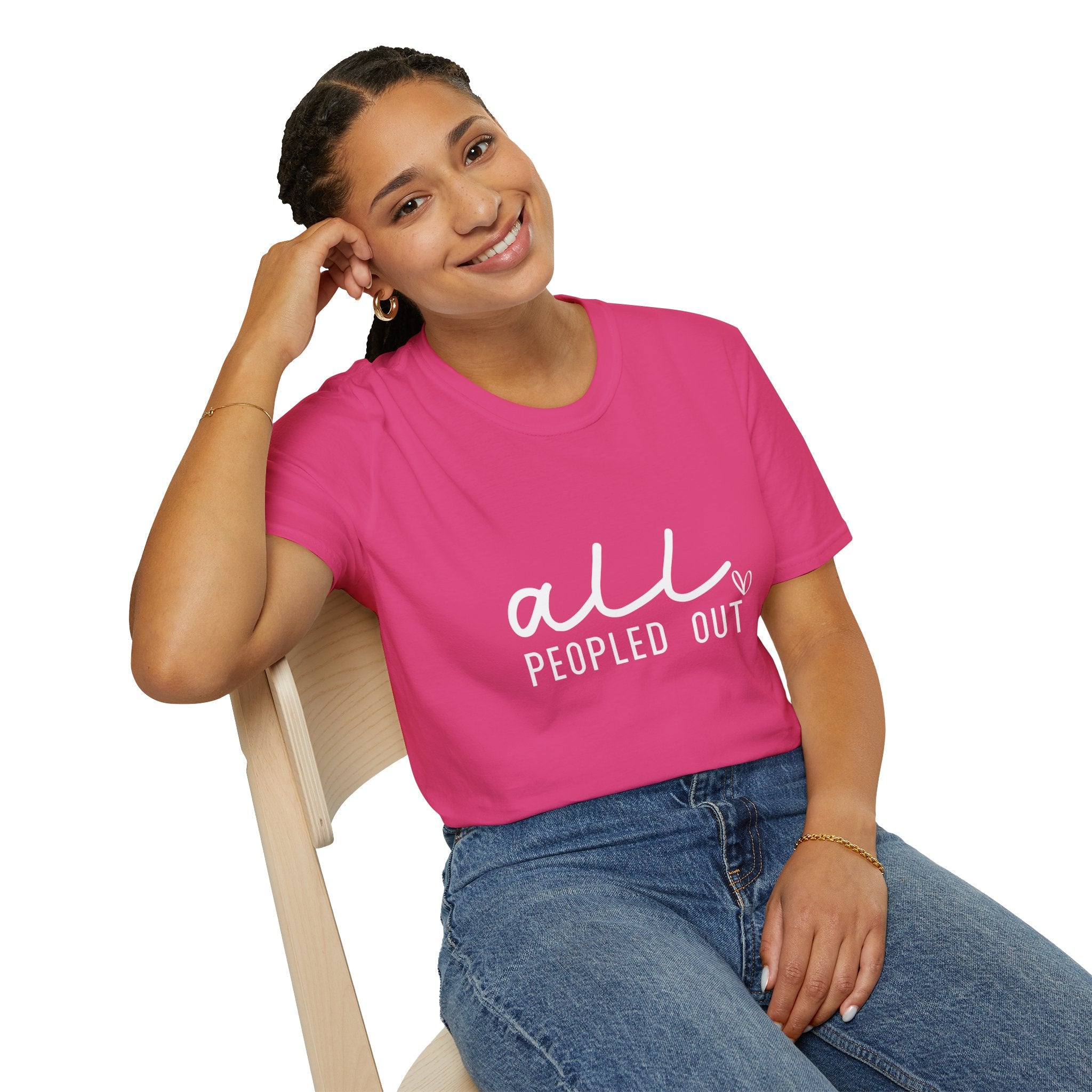 All Peopled Out T-Shirt — Funny Introvert Gift for Her Sarcastic Anti-Social Tee