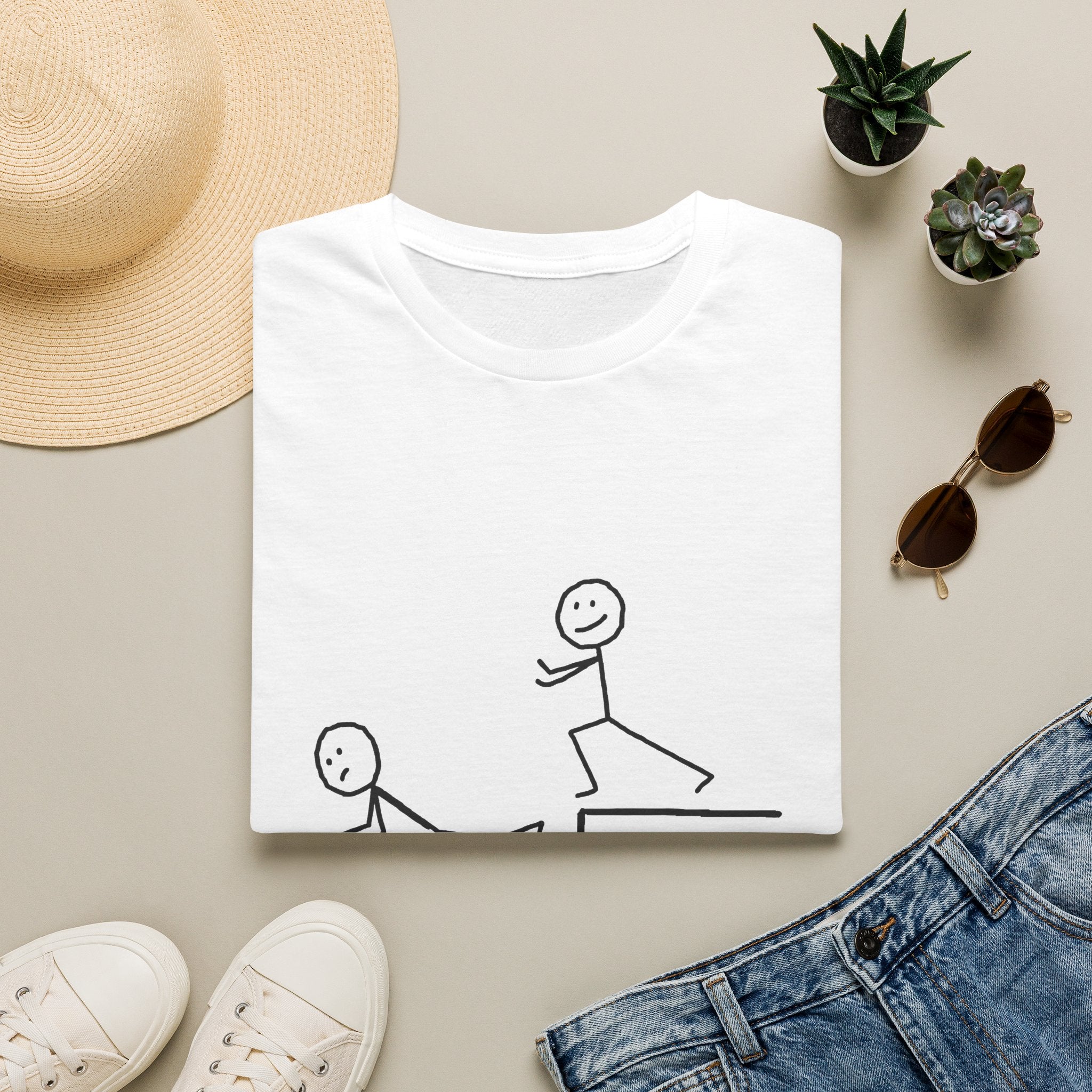 T-Shirt — "Some People Just Need a Pat on the Back" Stick Figure Humor Tee